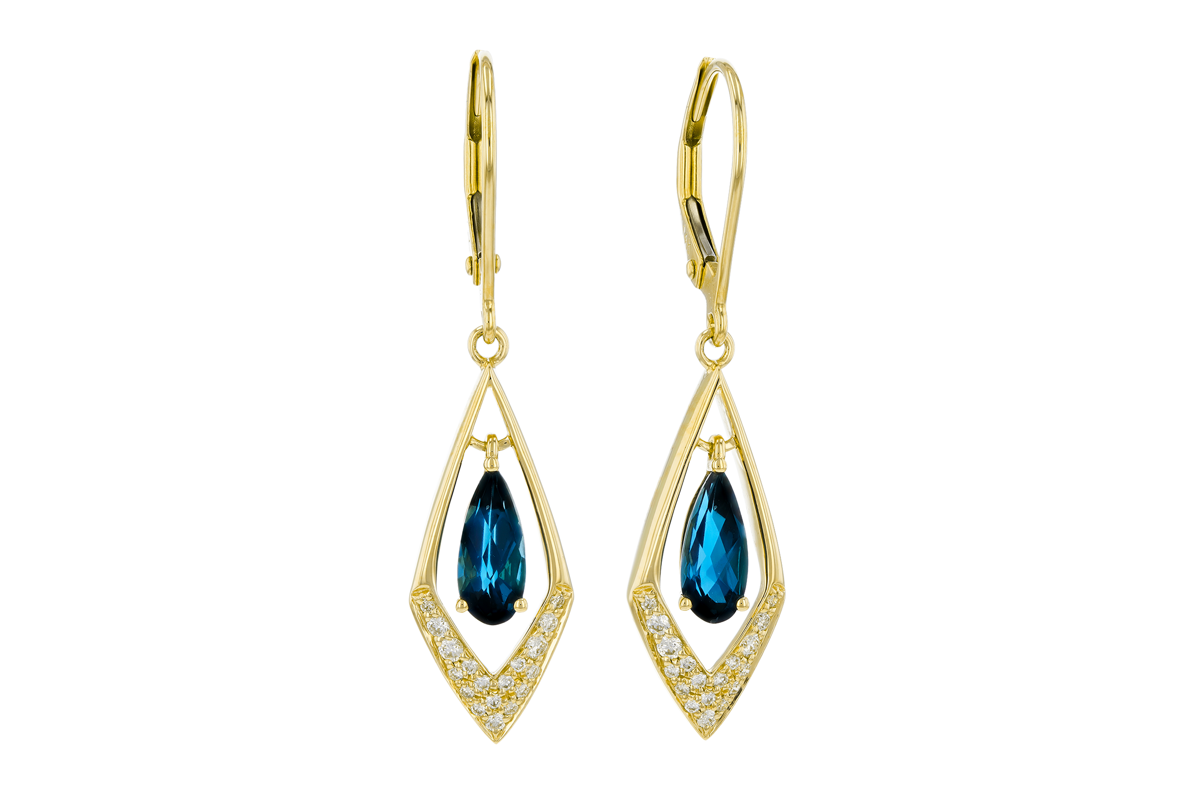 C284-75207: EARR 1.07 TW LONDON BLUE TOPAZ 1.22 TGW