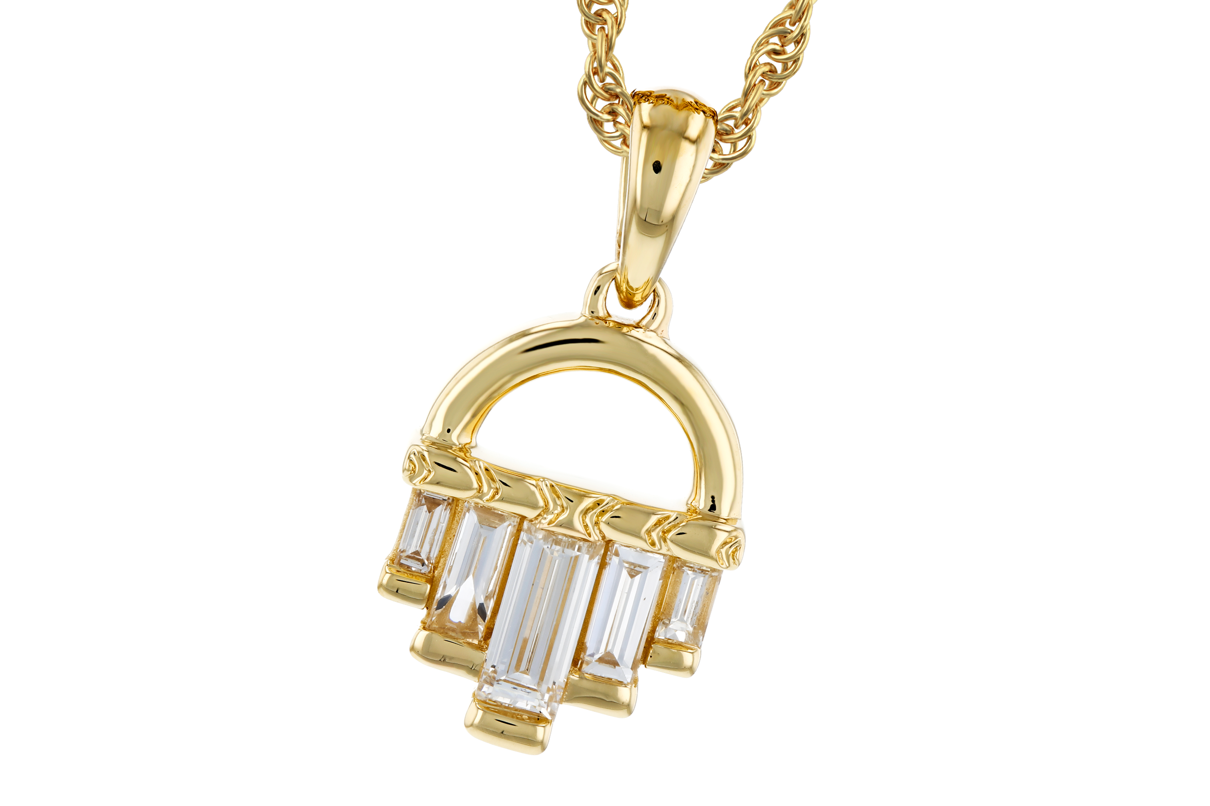 C284-75216: NECKLACE .46 TW BAGUETTE DIAMONDS