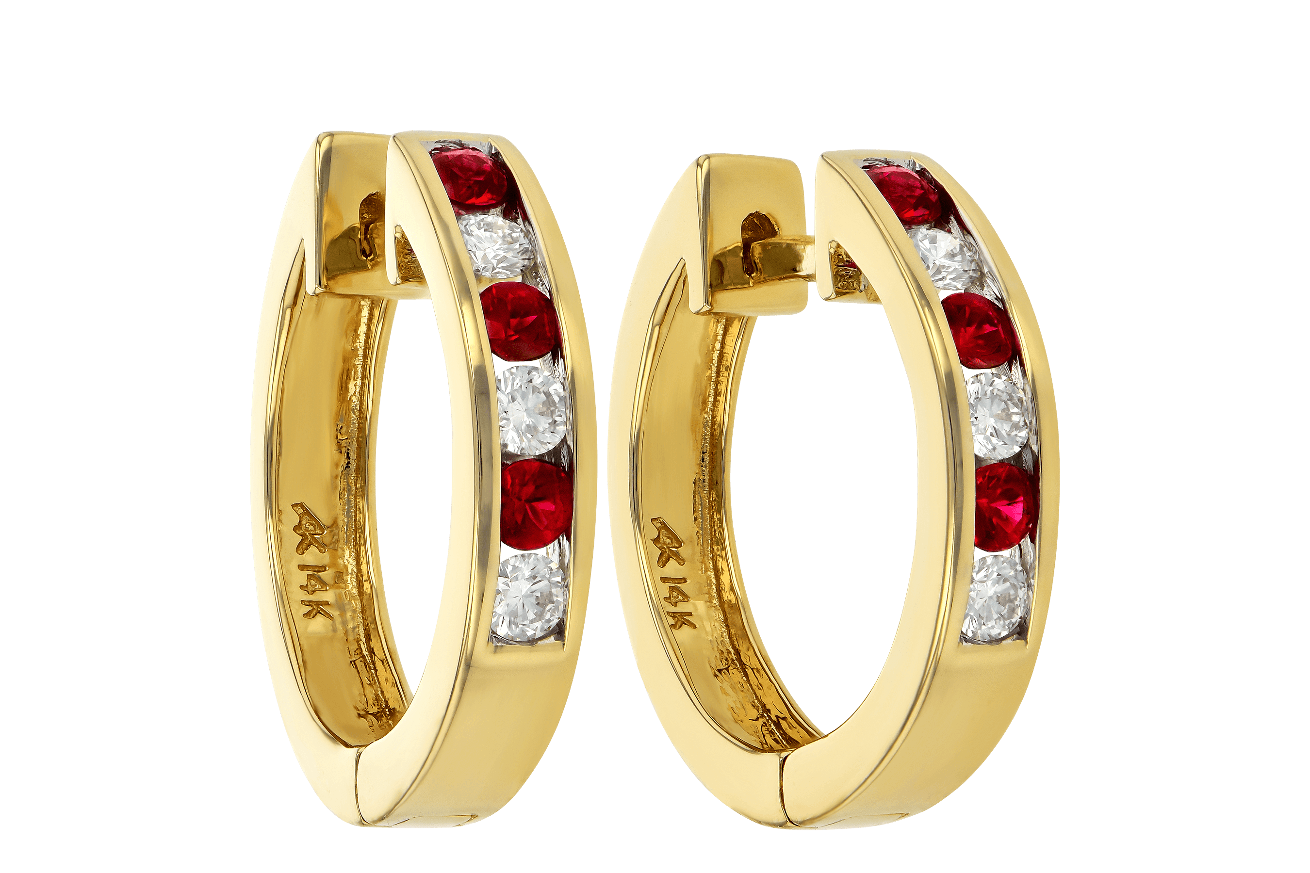 D010-21552: EARRINGS .29 RUBY .50 TGW