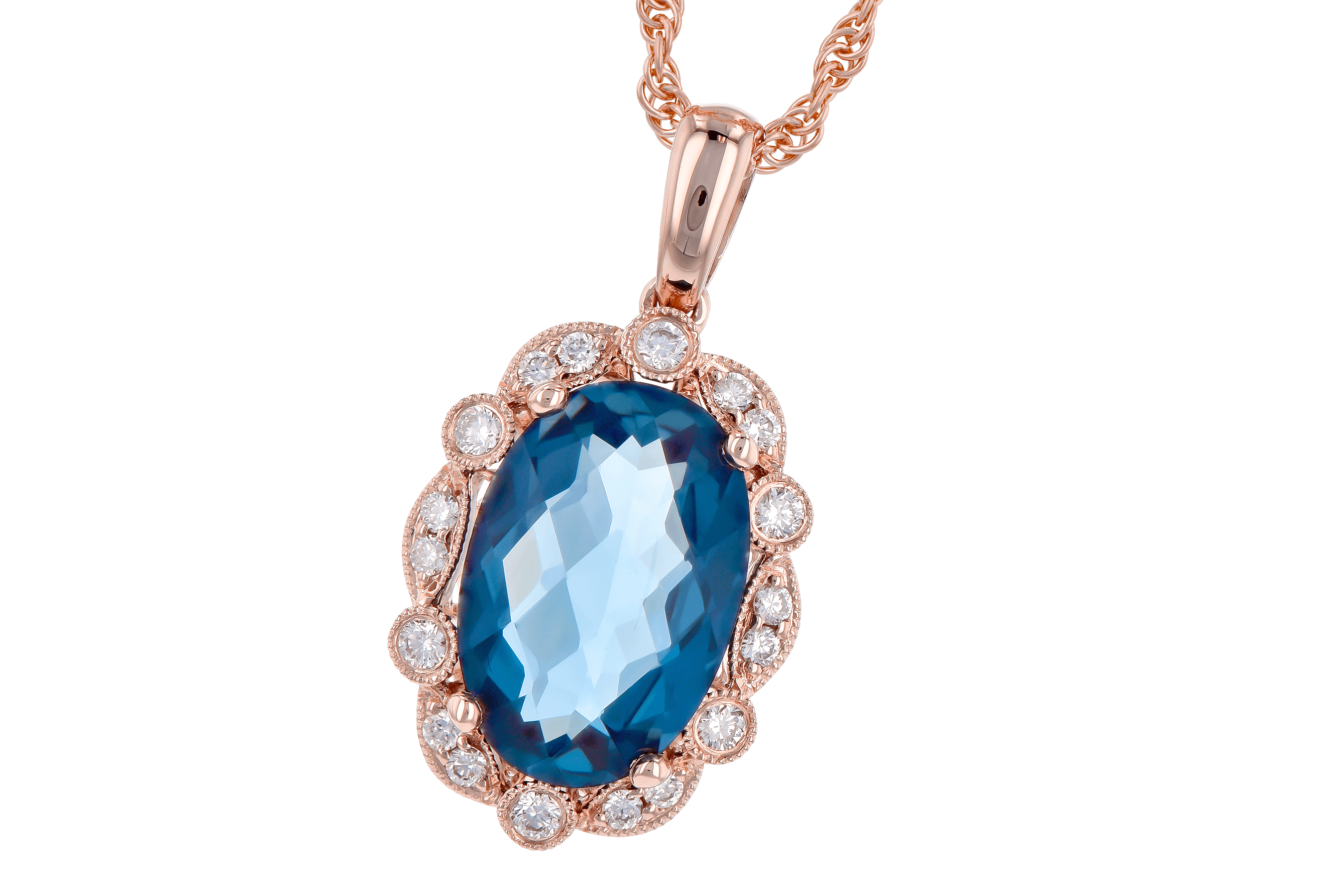 D282-08870: NECK 3.60 LONDON BLUE TOPAZ 3.77 TGW (12x8MM LBT)