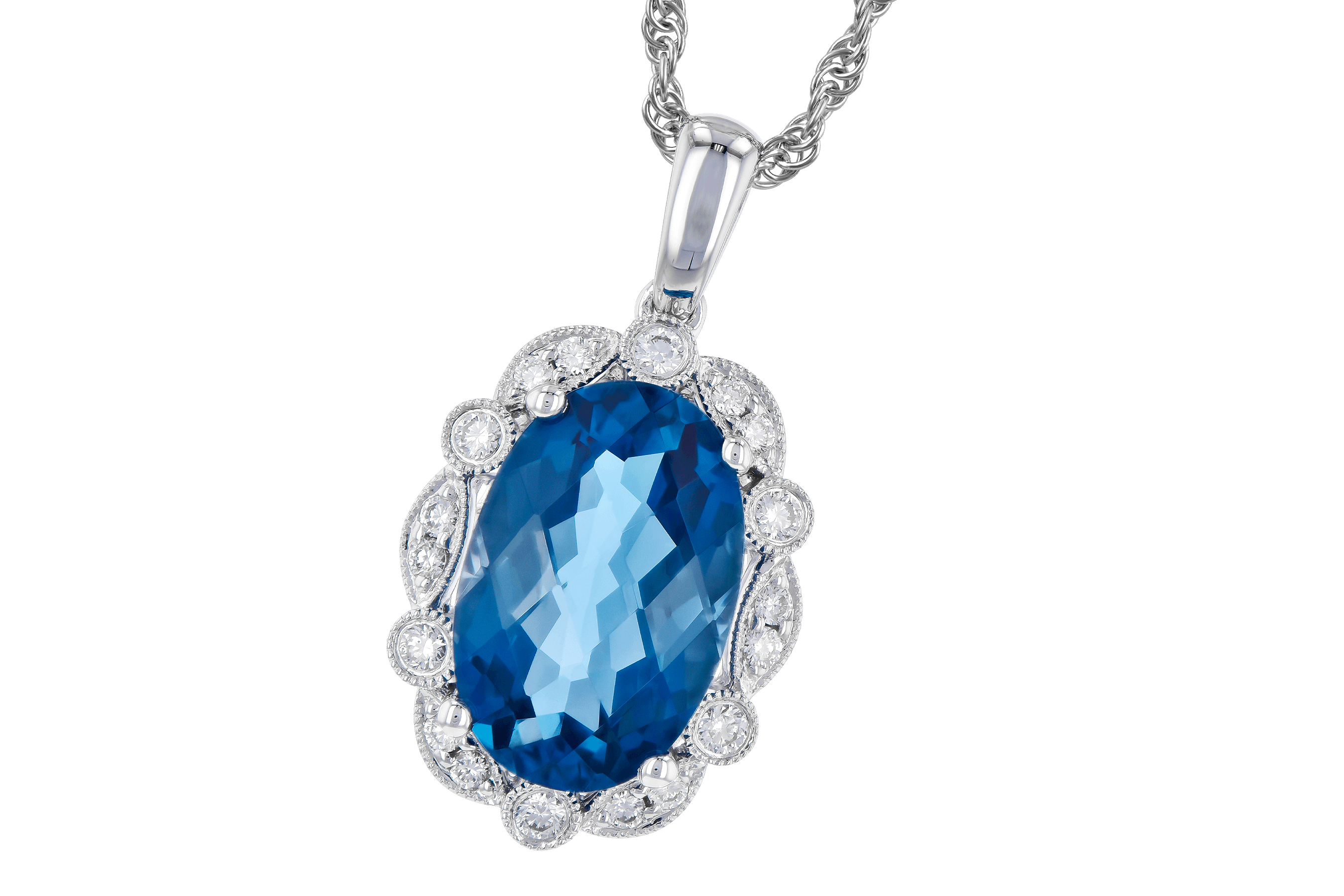 D282-08870: NECK 3.60 LONDON BLUE TOPAZ 3.77 TGW (12x8MM LBT)