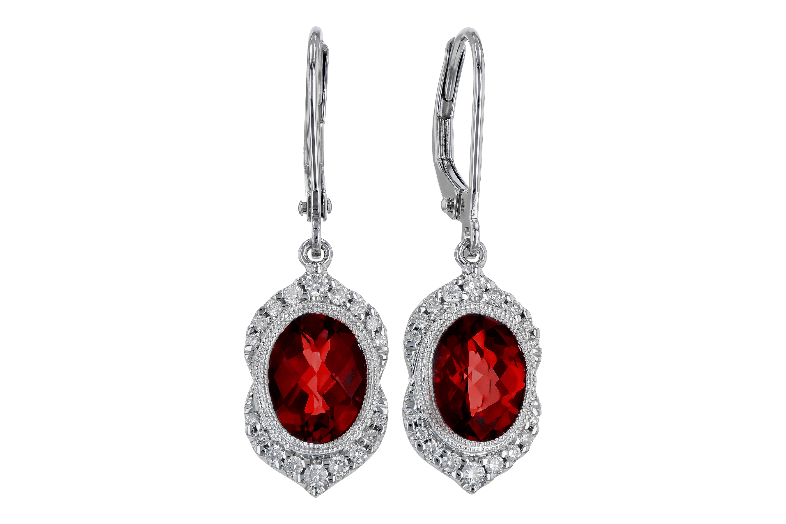 D283-82479: EARRING 3.06 GARNET 3.25 TGW