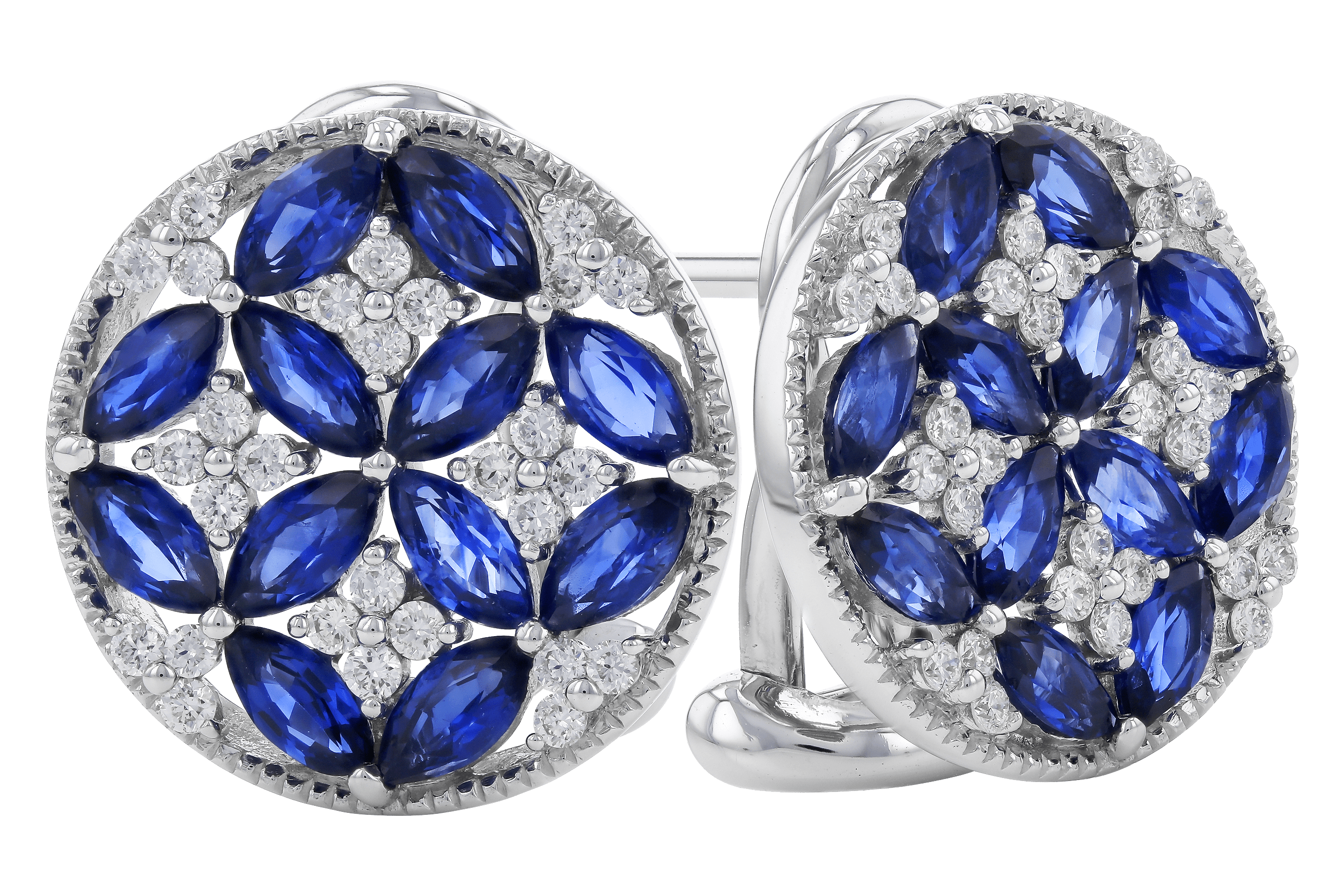 D283-83452: EARRINGS 2.07 TW SAPPHIRE 2.37 TGW