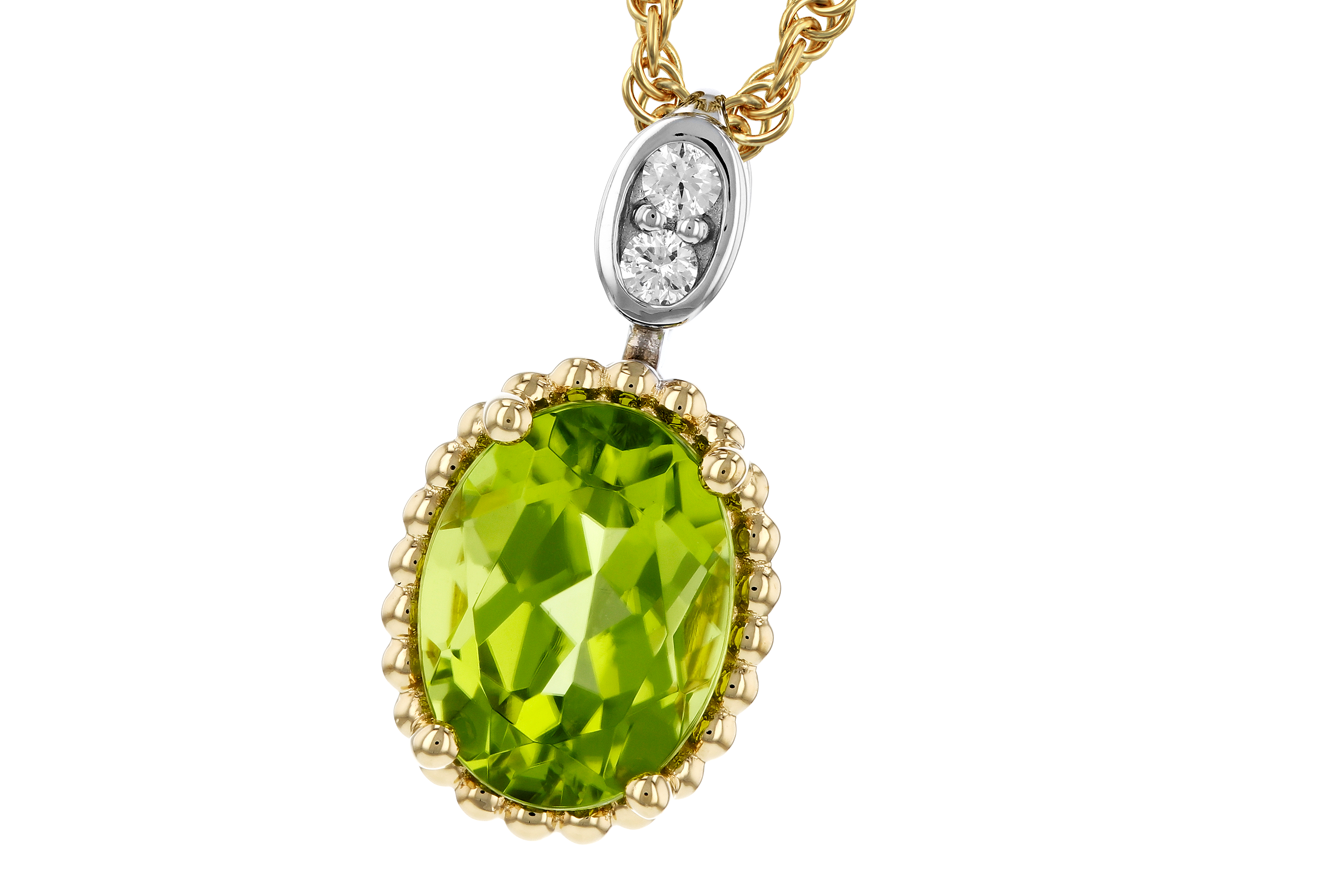 D283-89797: NECKLACE 1.22 PERIDOT 1.25 TGW (8x6MM OV)
