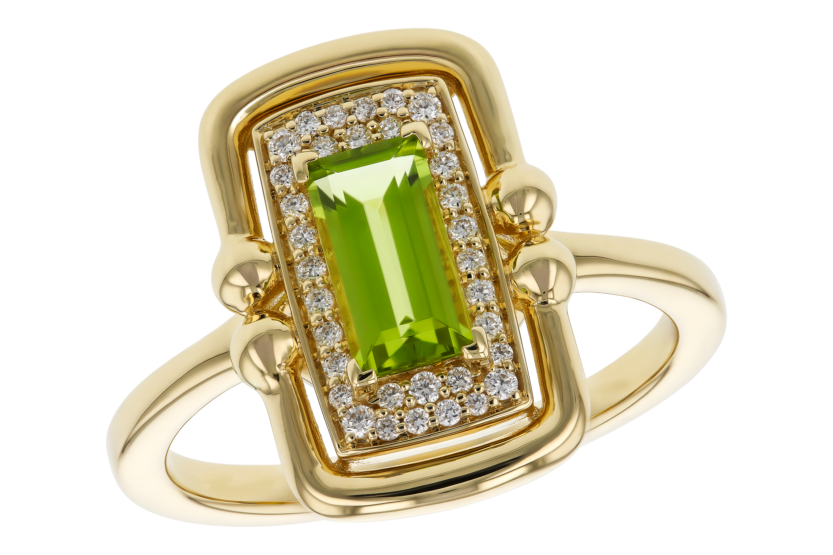 D283-90652: LDS RG .72 PERIDOT .84 TGW (8x4MM PER)