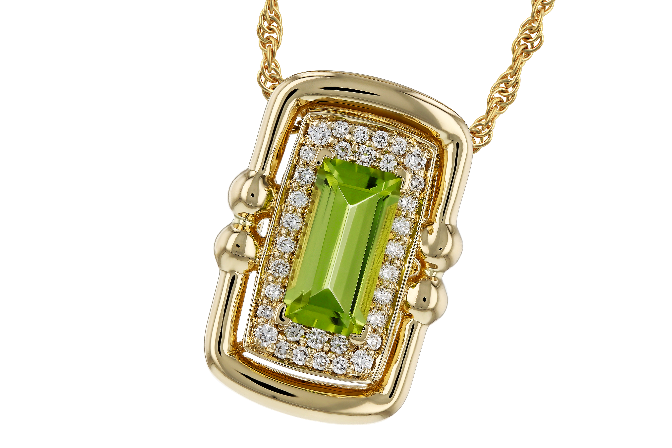 D283-90670: NECKLACE .72 PERIDOT .84 TGW (8x4MM PER)