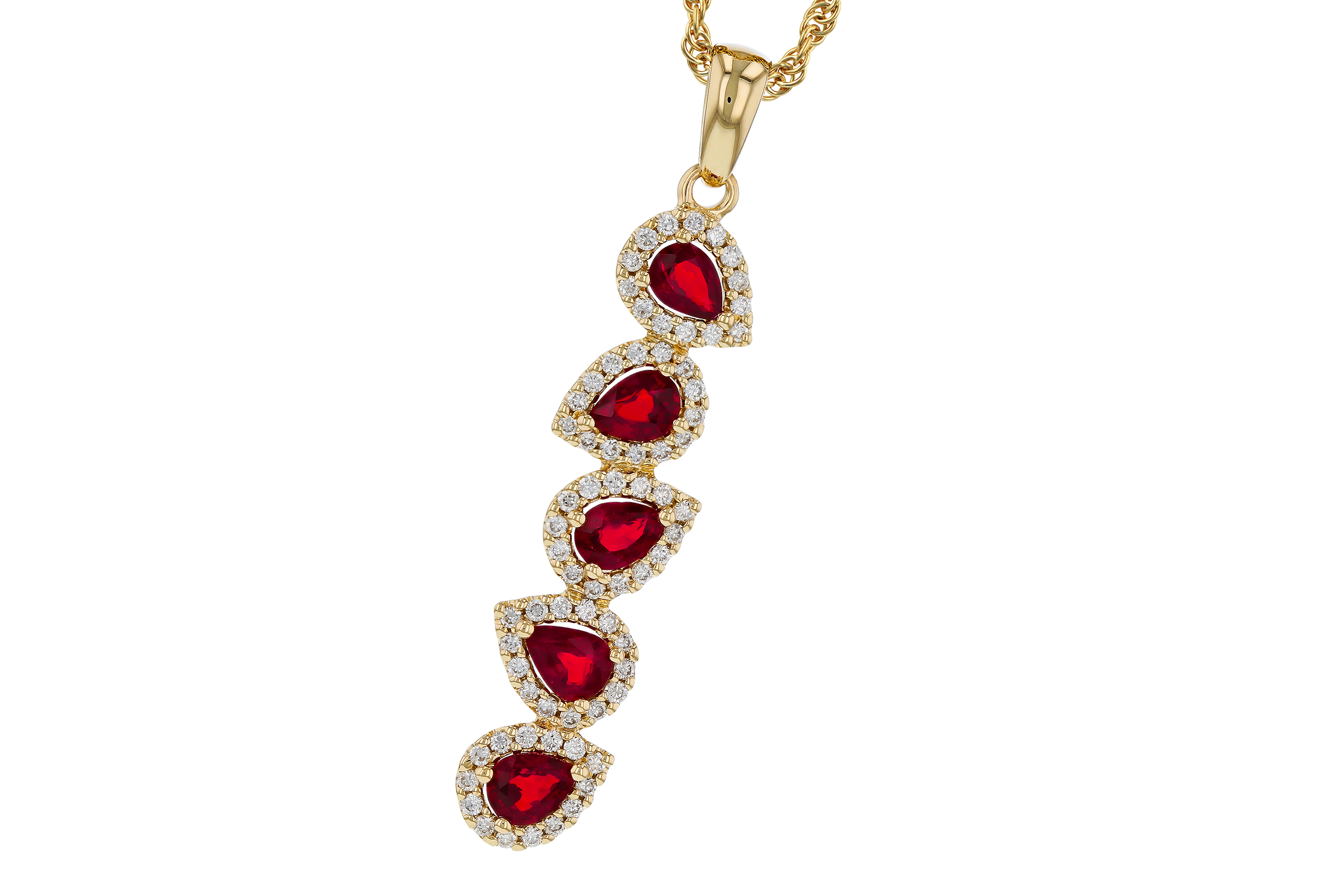 D283-90725: NECKLACE .90 TW RUBY 1.14 TGW