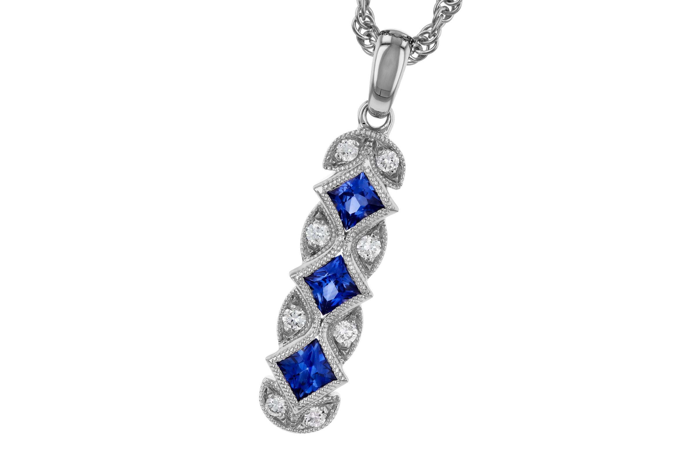 D284-75188: NECKLACE .55 TW SAPPHIRE .64 TGW