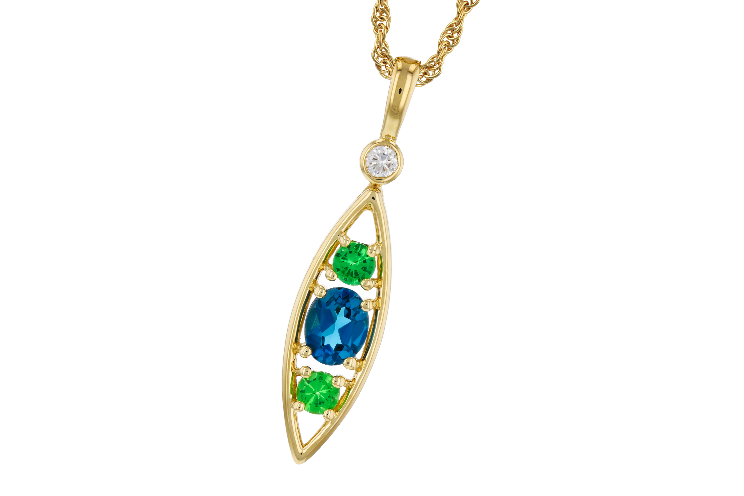D284-75225: NECKLACE .54 SEMI-PREC (LBT & GR.GT) .58 TGW