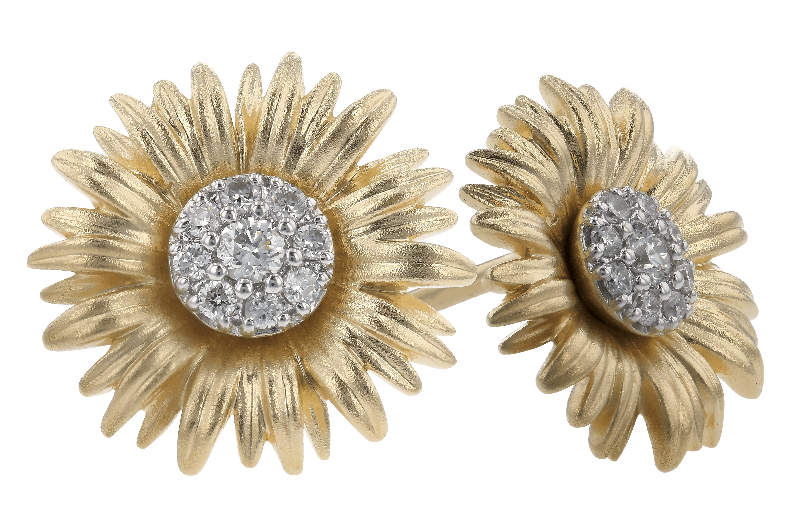 E282-95225: A282-94334 W/ YG PETALS & WG SETTINGS .14 TW