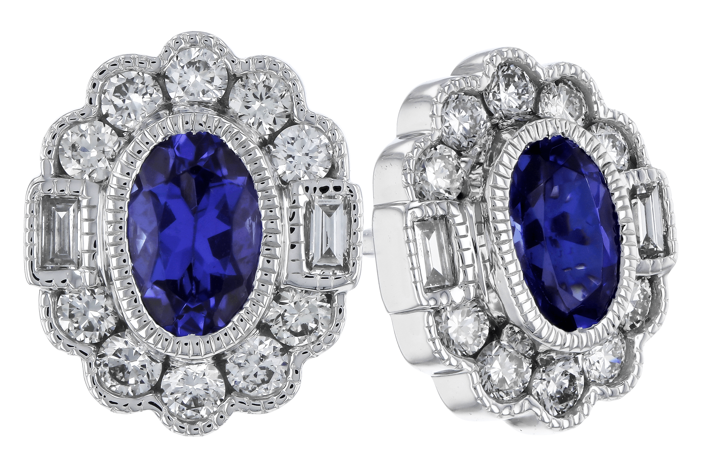 E283-83425: EARRINGS .93 TW TANZANITE 1.40 TGW