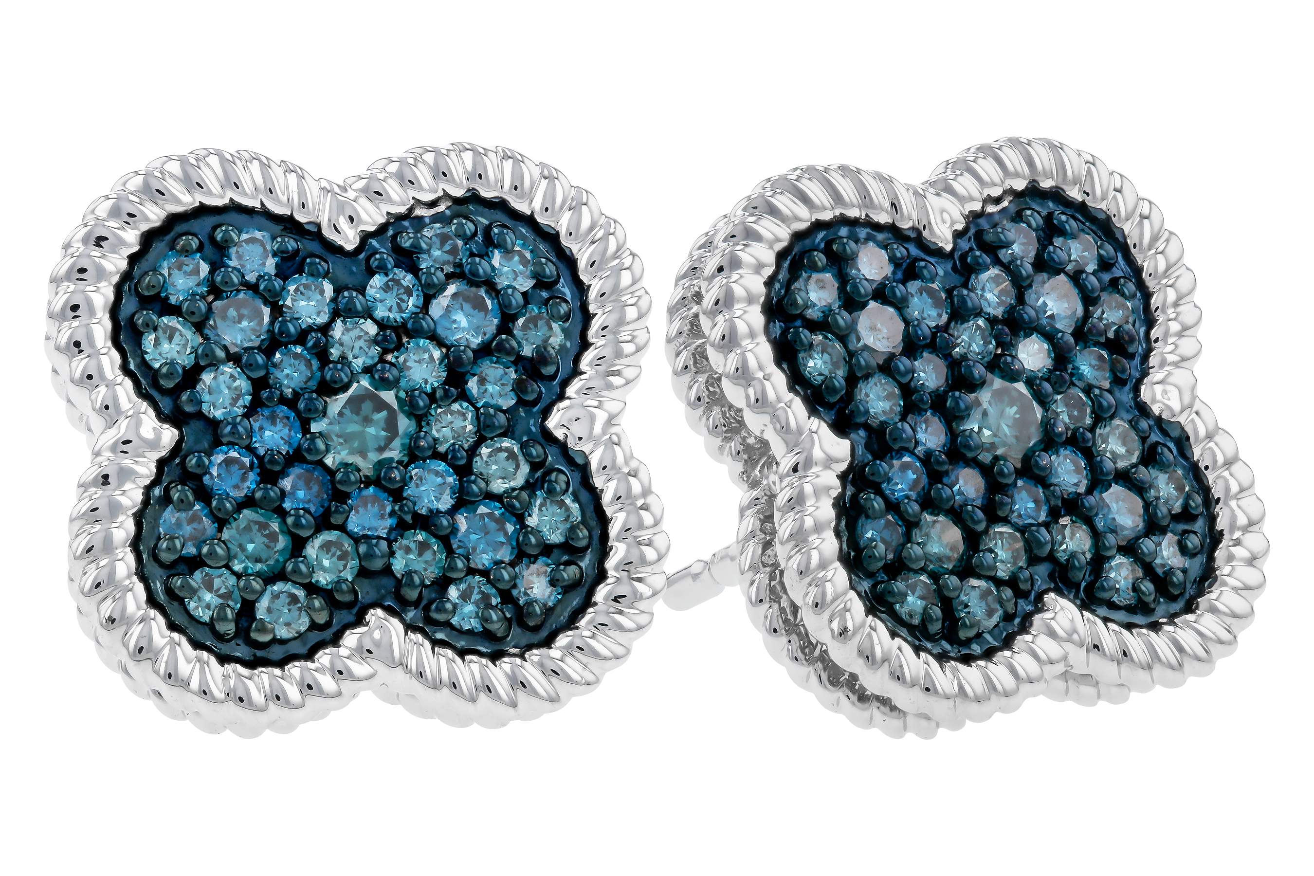 E283-87079: EARRINGS .50 TW BLUE DIAS
