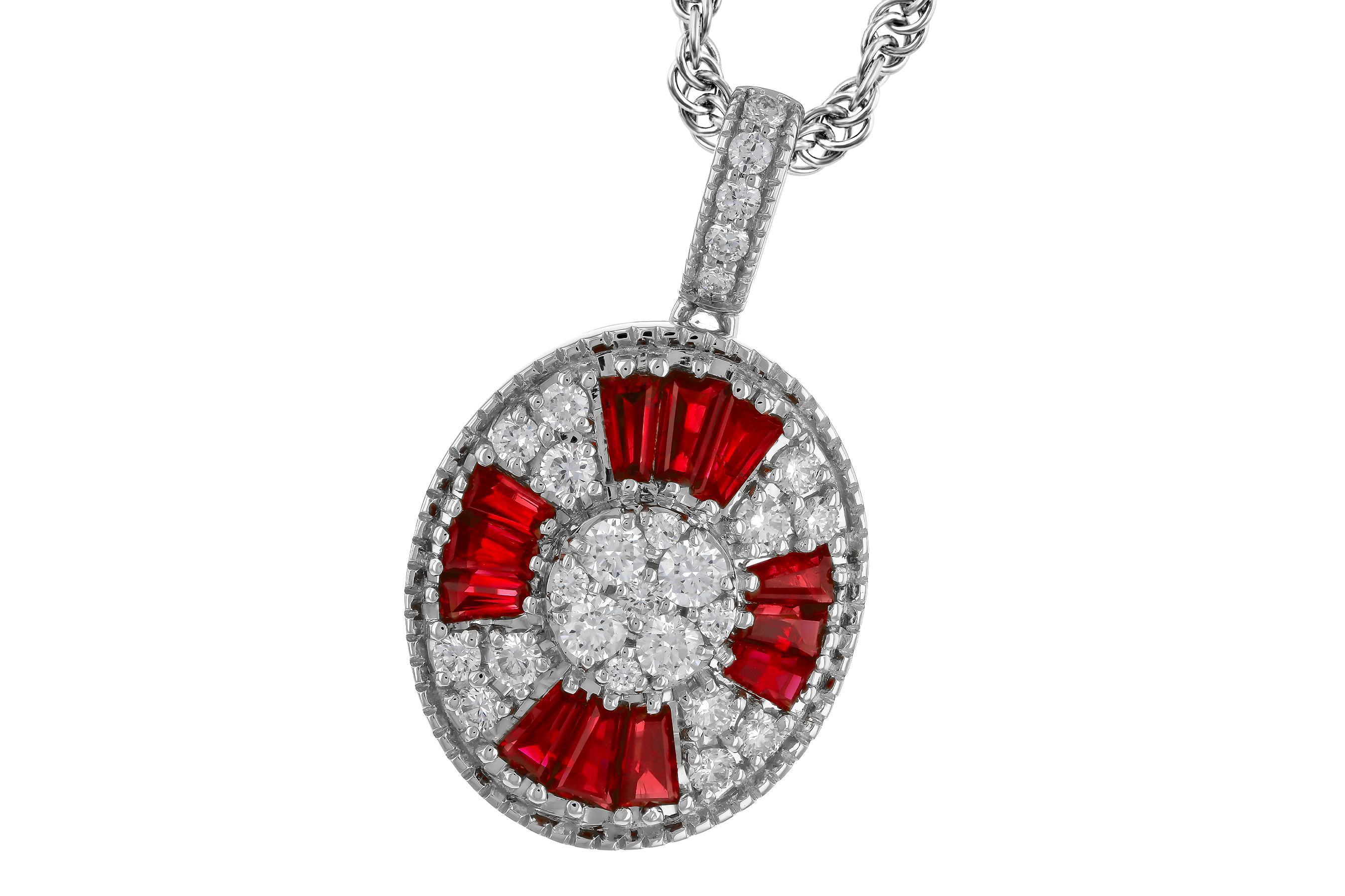 E283-88906: NECKLACE .54 TW RUBY .78 TGW
