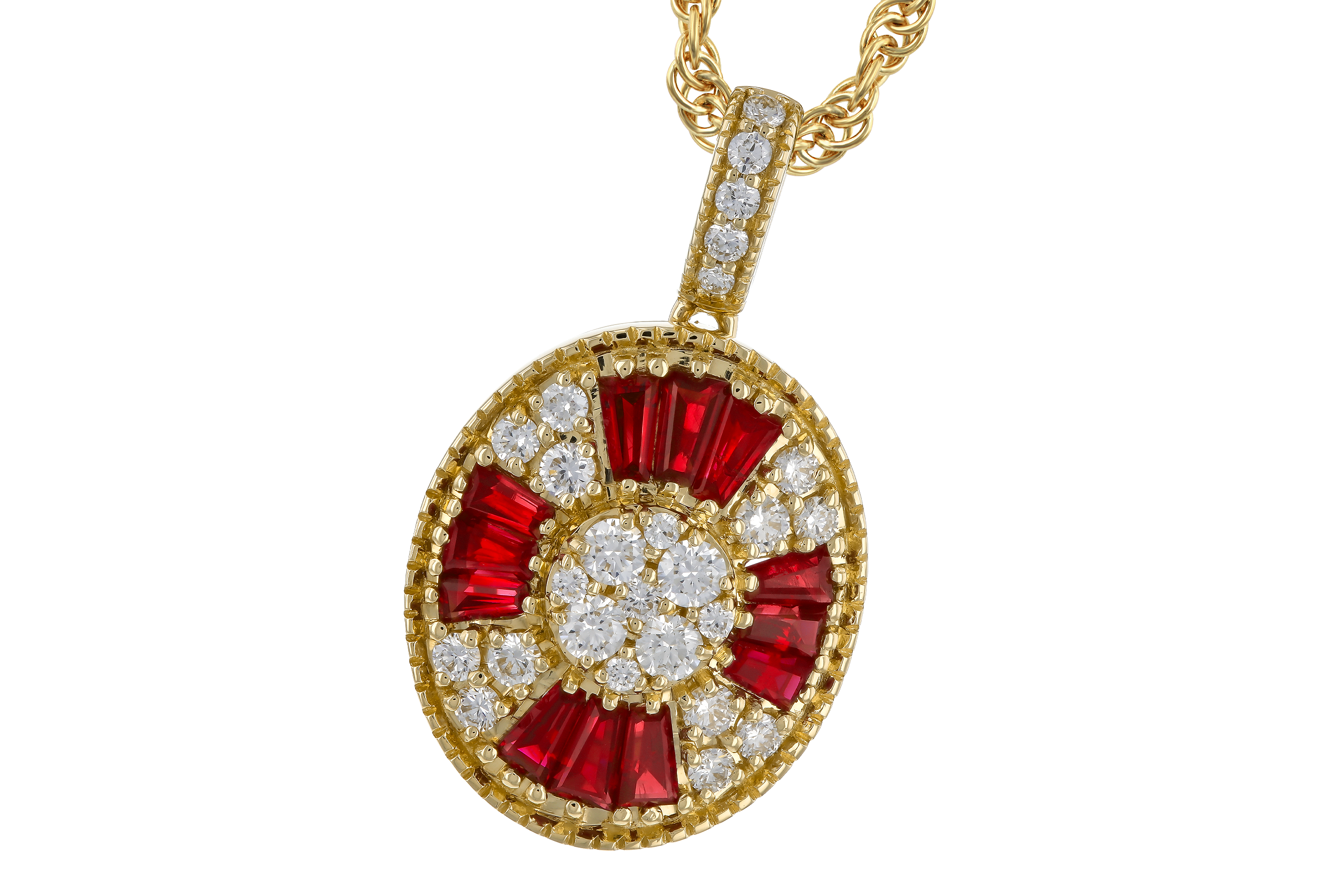 E283-88906: NECKLACE .54 TW RUBY .78 TGW