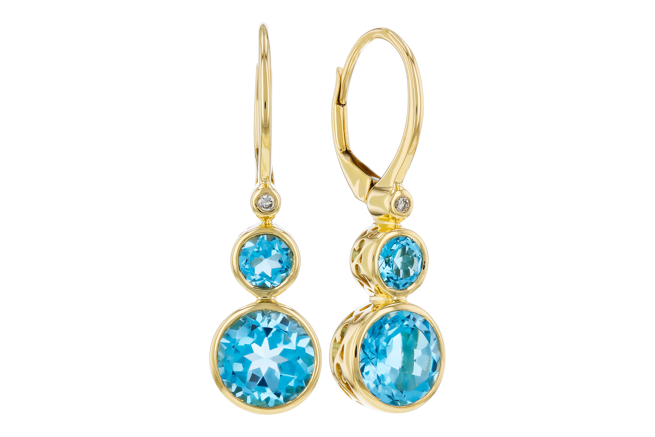 E284-73397: EARR 3.25 TW BLUE TOPAZ 3.27 TGW (4MM/7MM BT)