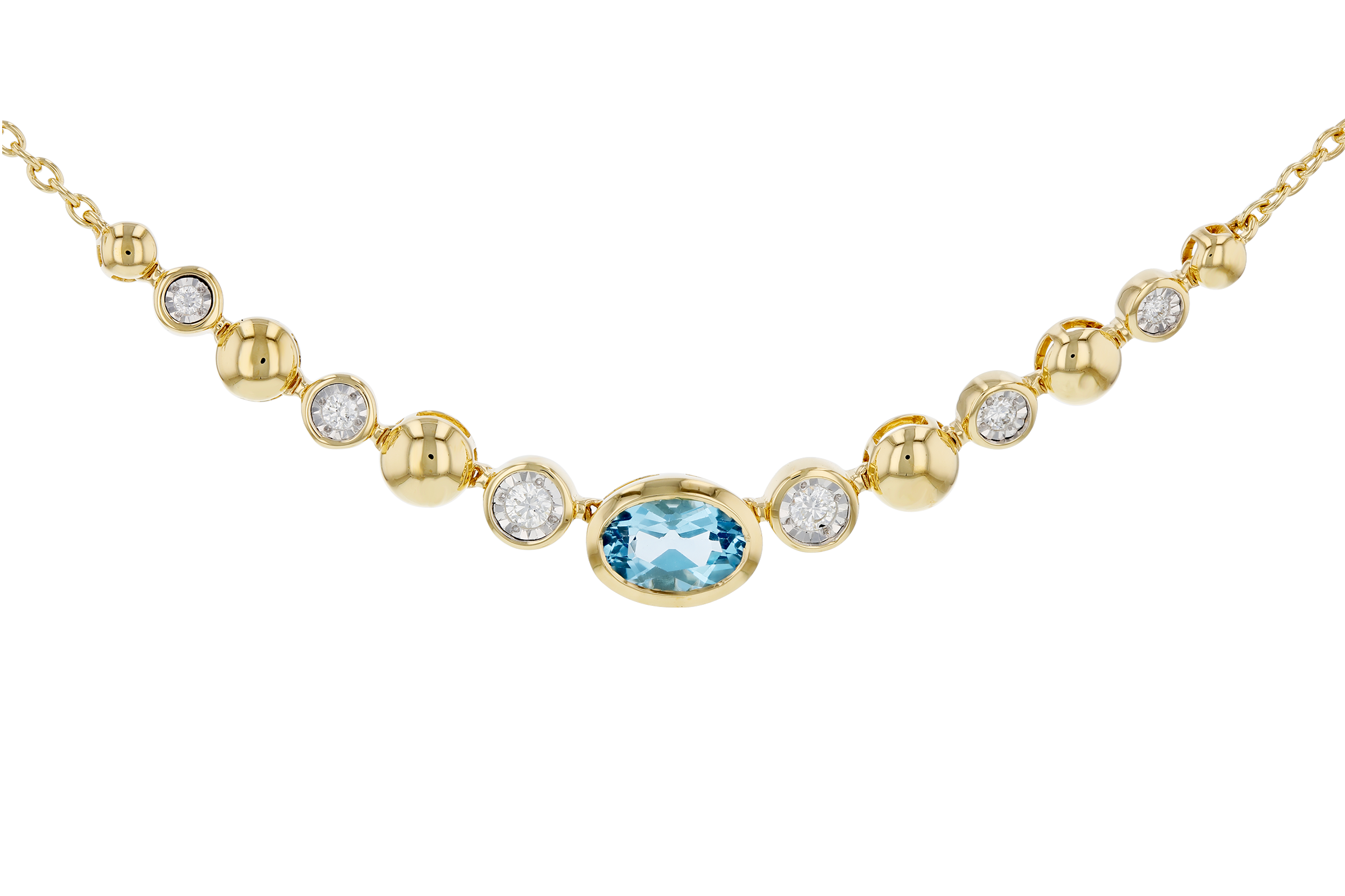 E284-74334: NECKLACE .83 SWISS BLUE TOPAZ .95 TGW (17")