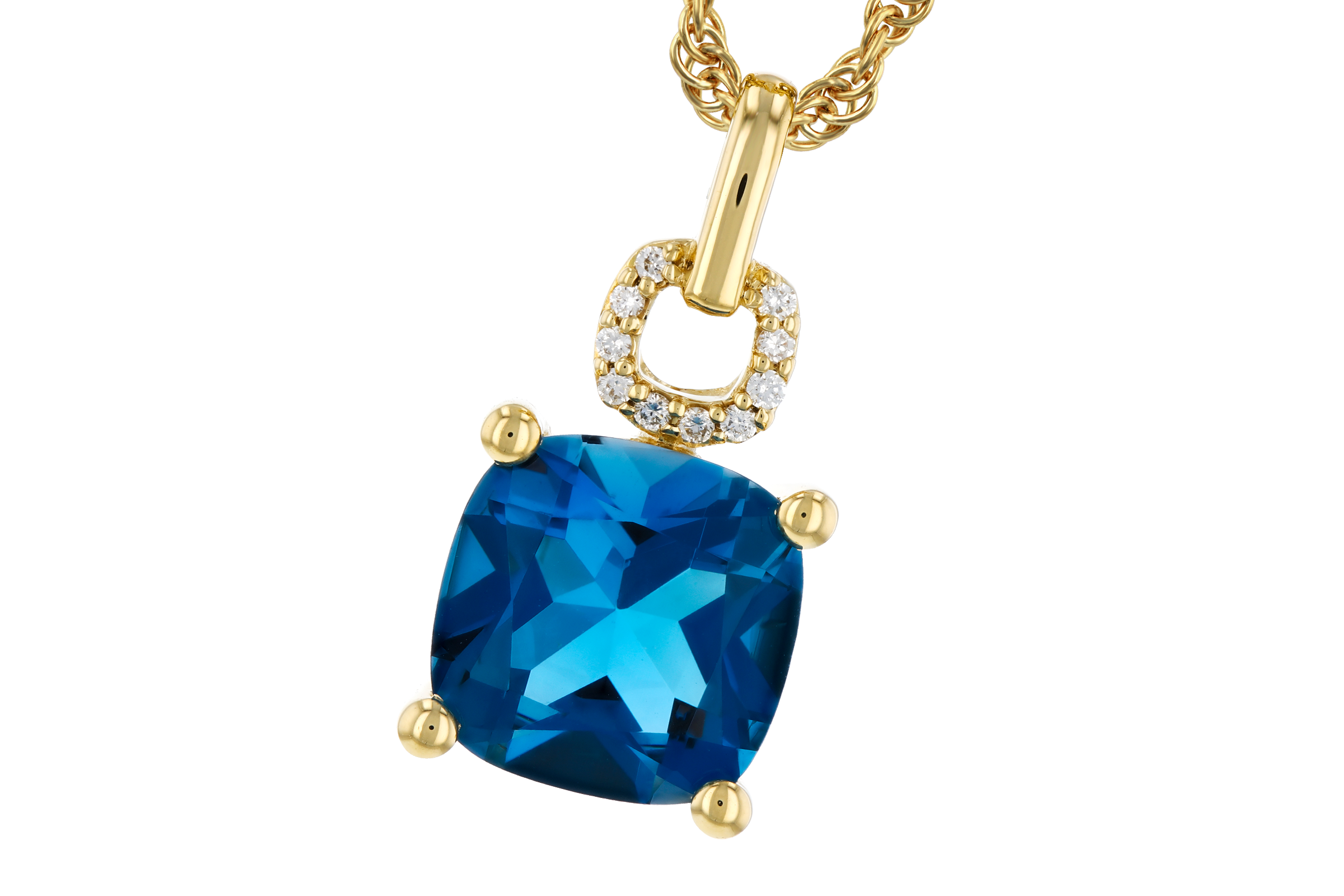 E284-75225: NECK 2.16 LONDON BLUE TOPAZ 2.18 TGW (8MM LBT)