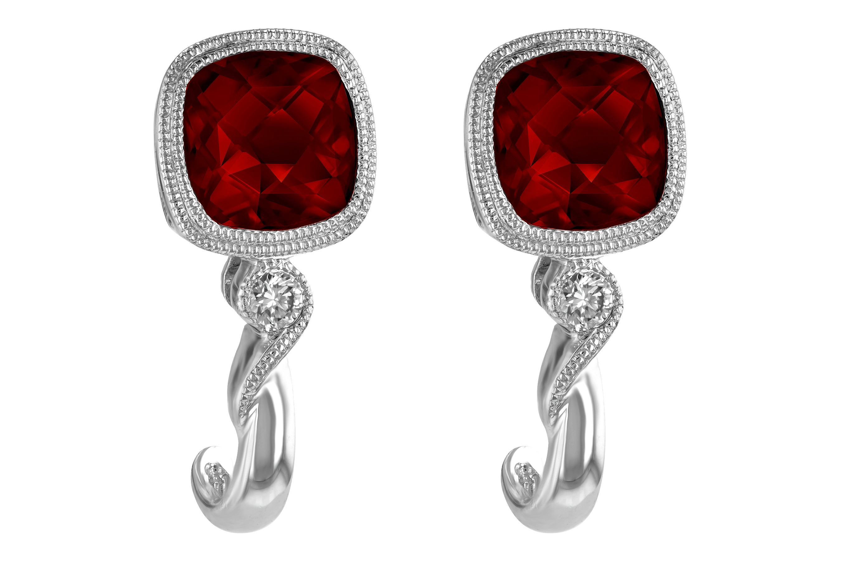F192-98897: EARRINGS 2.36 GARNET 2.40 TGW