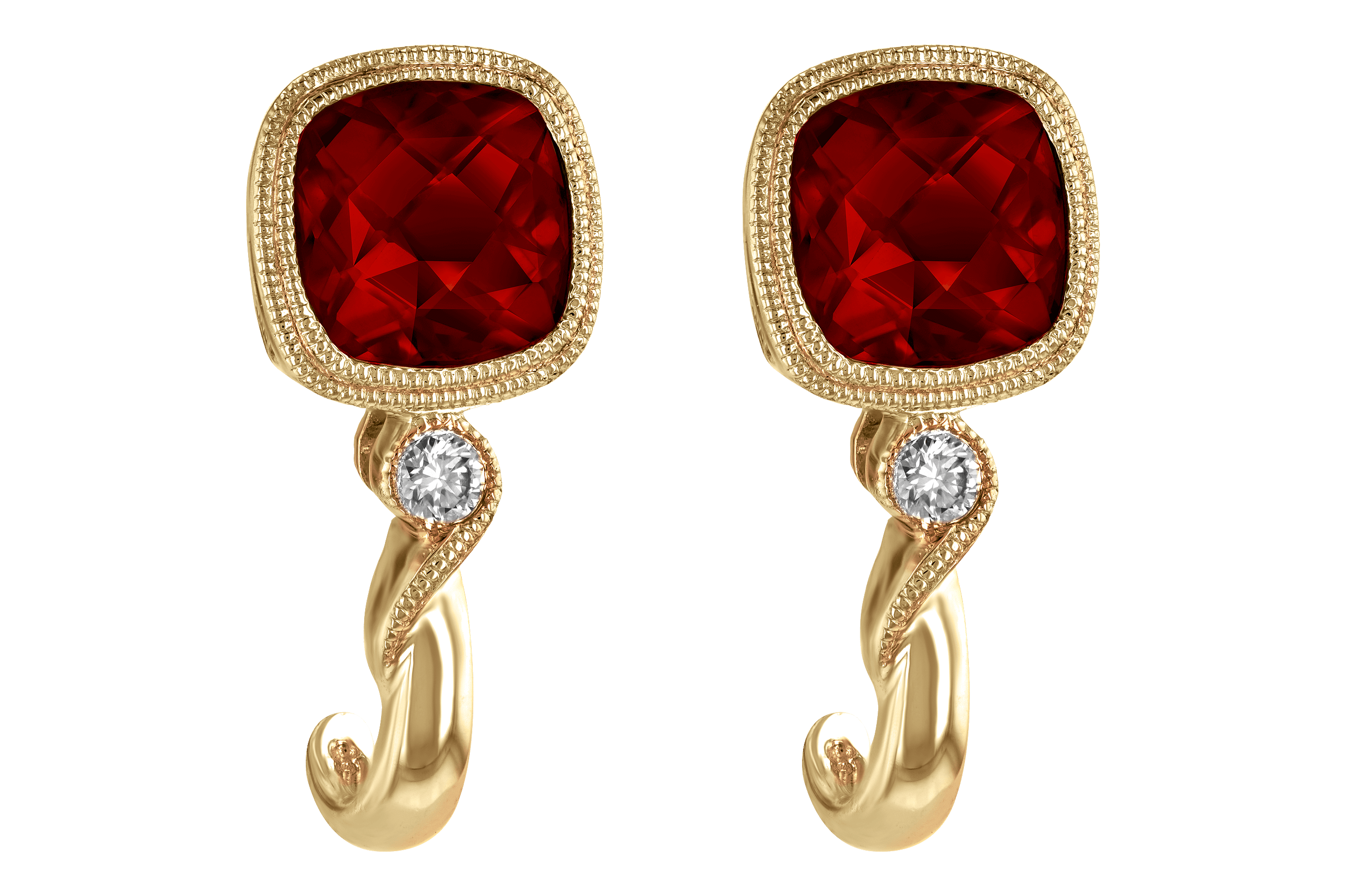 F192-98897: EARRINGS 2.36 GARNET 2.40 TGW