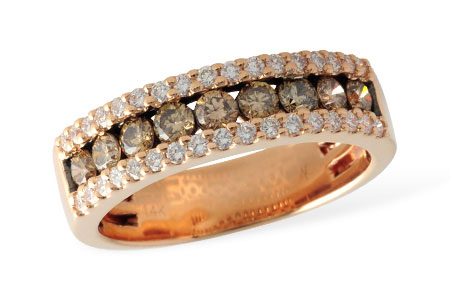 F196-58906: LDS WED RG .64 BROWN DIAS .97 TW