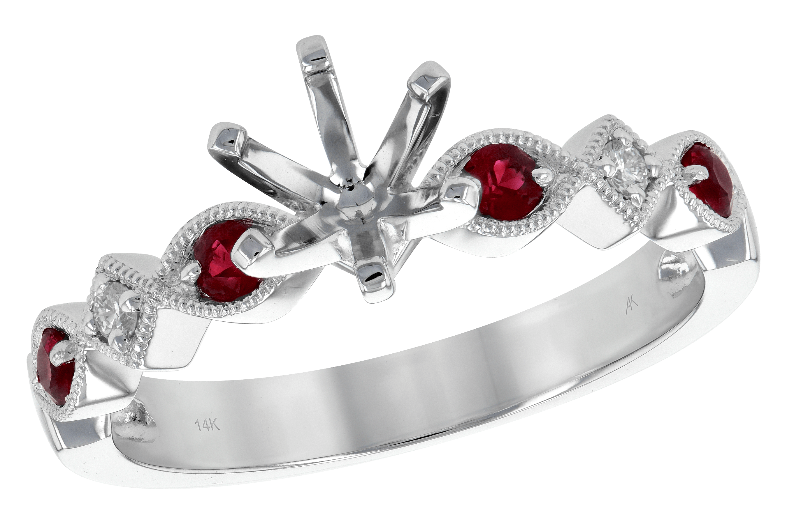 F199-27952: LDS SEMI DIA RG .20 RUBY .24 TGW