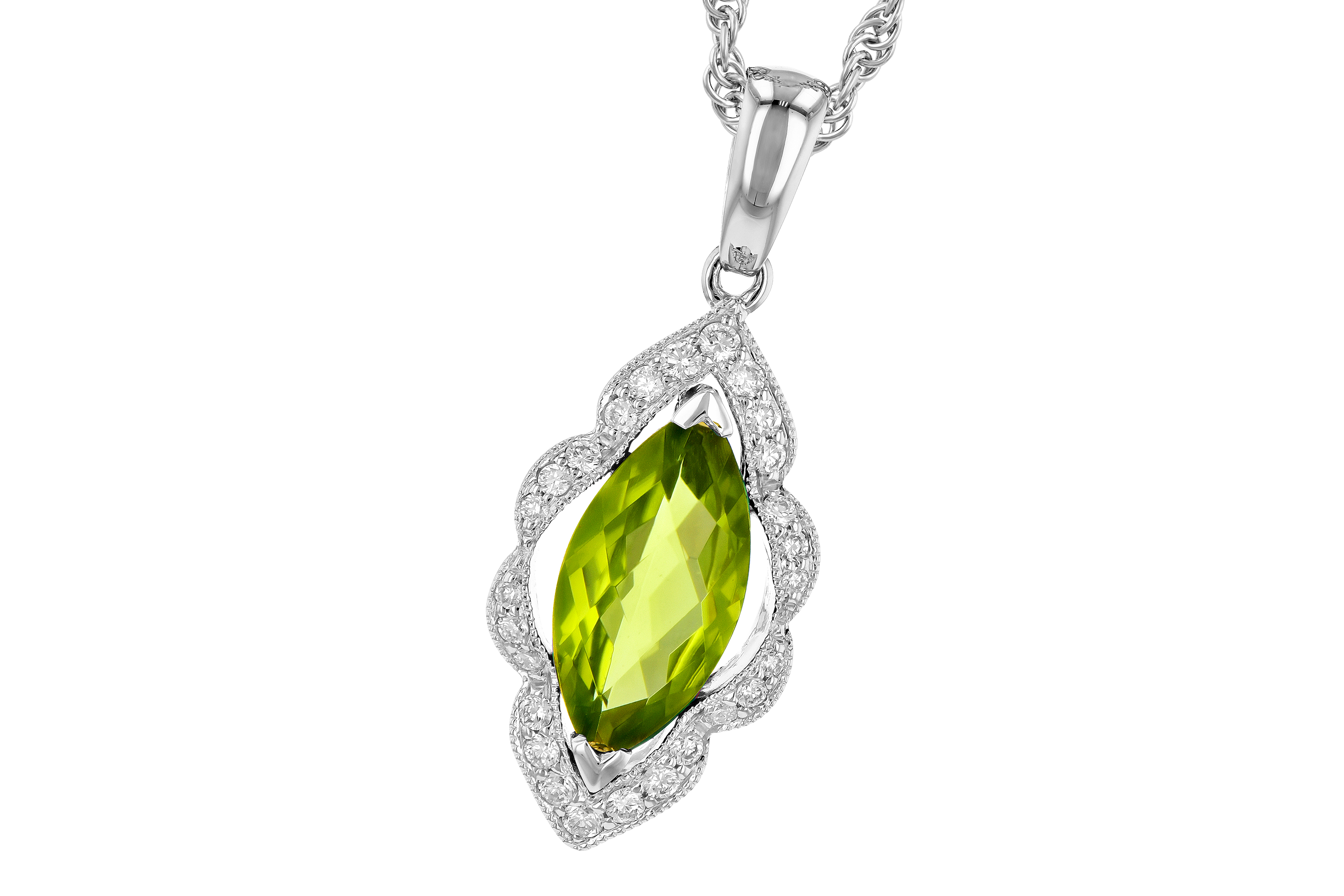 F199-33434: NECK .94 PERIDOT 1.05 TGW