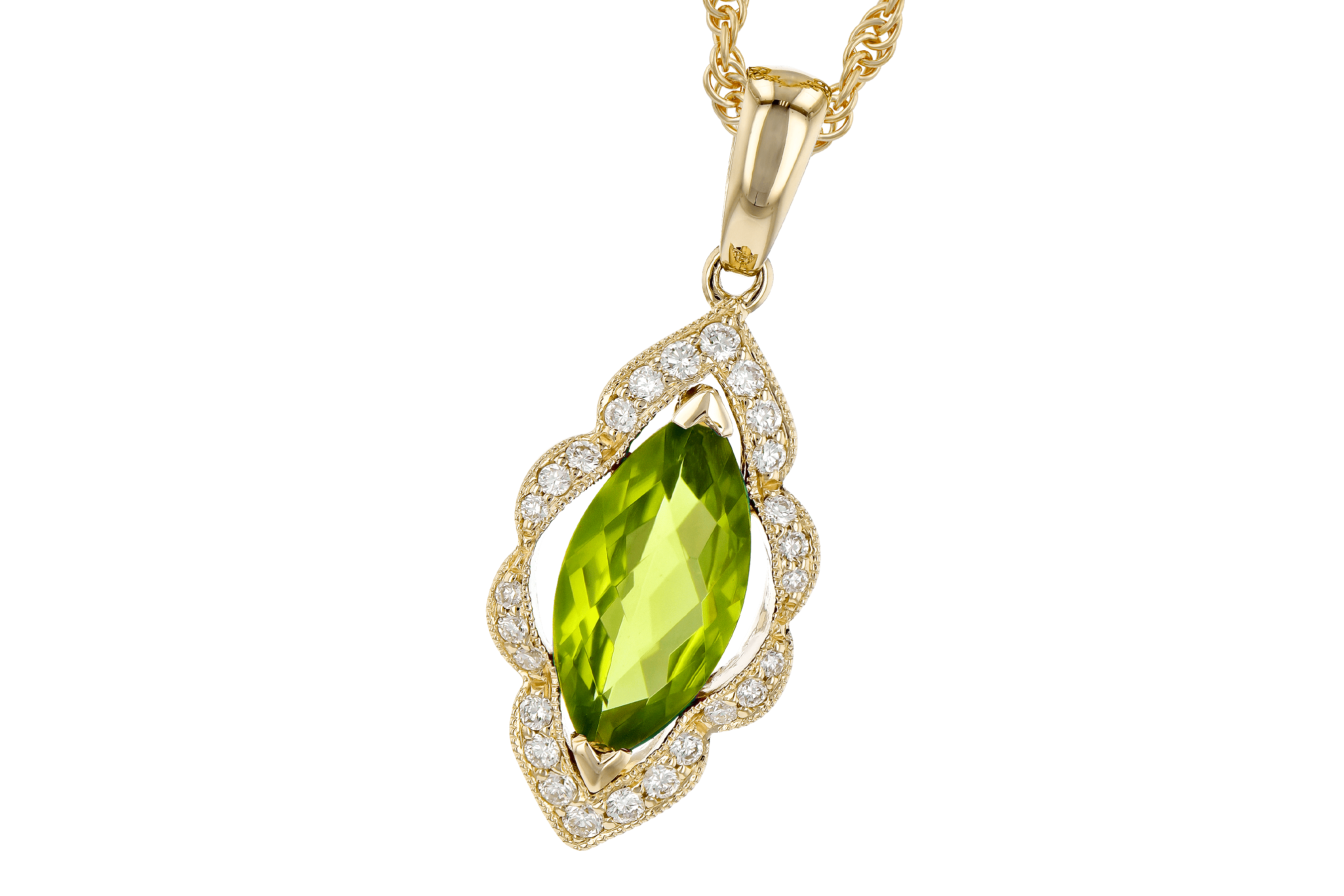 F199-33434: NECK .94 PERIDOT 1.05 TGW