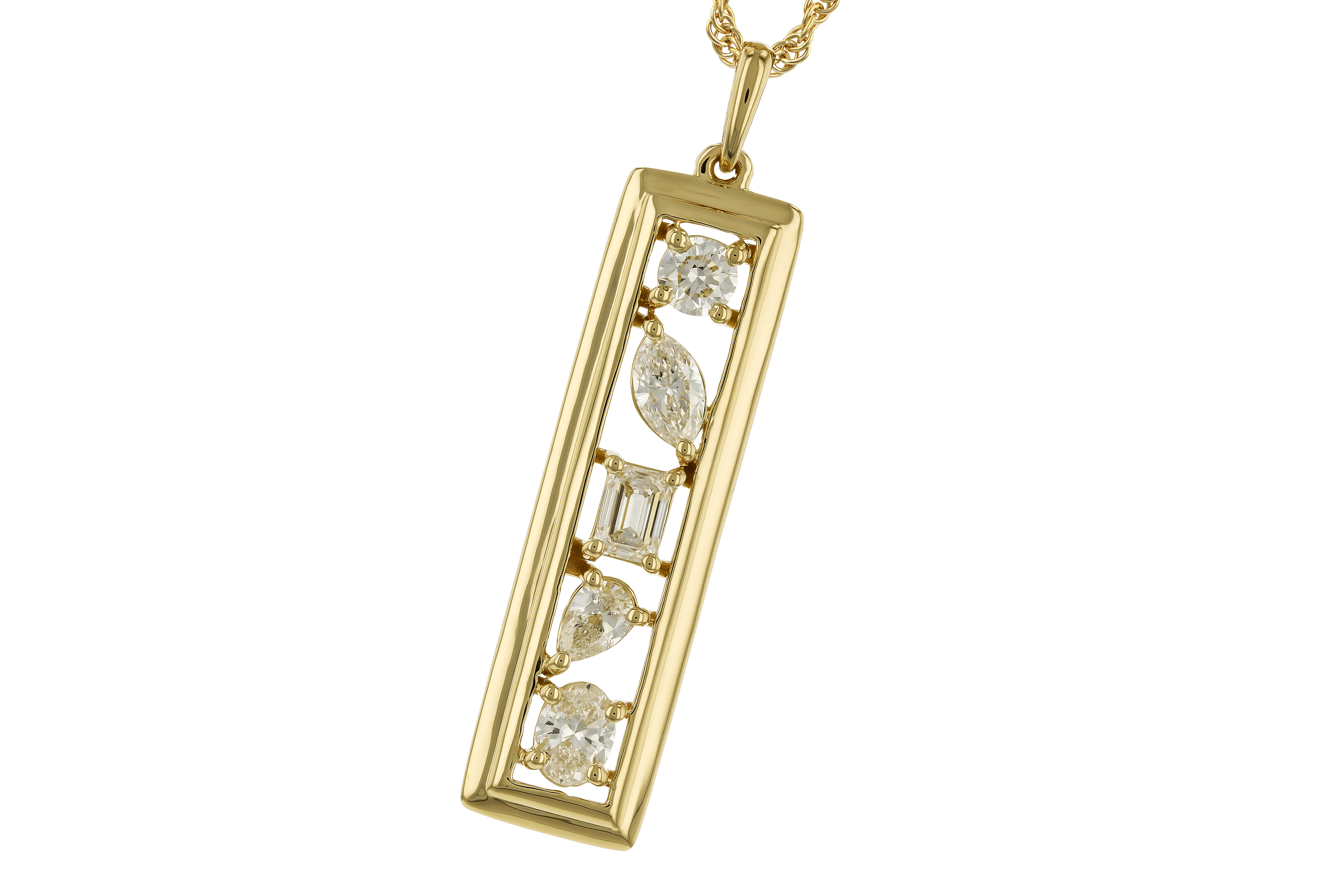 F282-99752: NECKLACE .85 TW FANCY CUT DIAMONDS