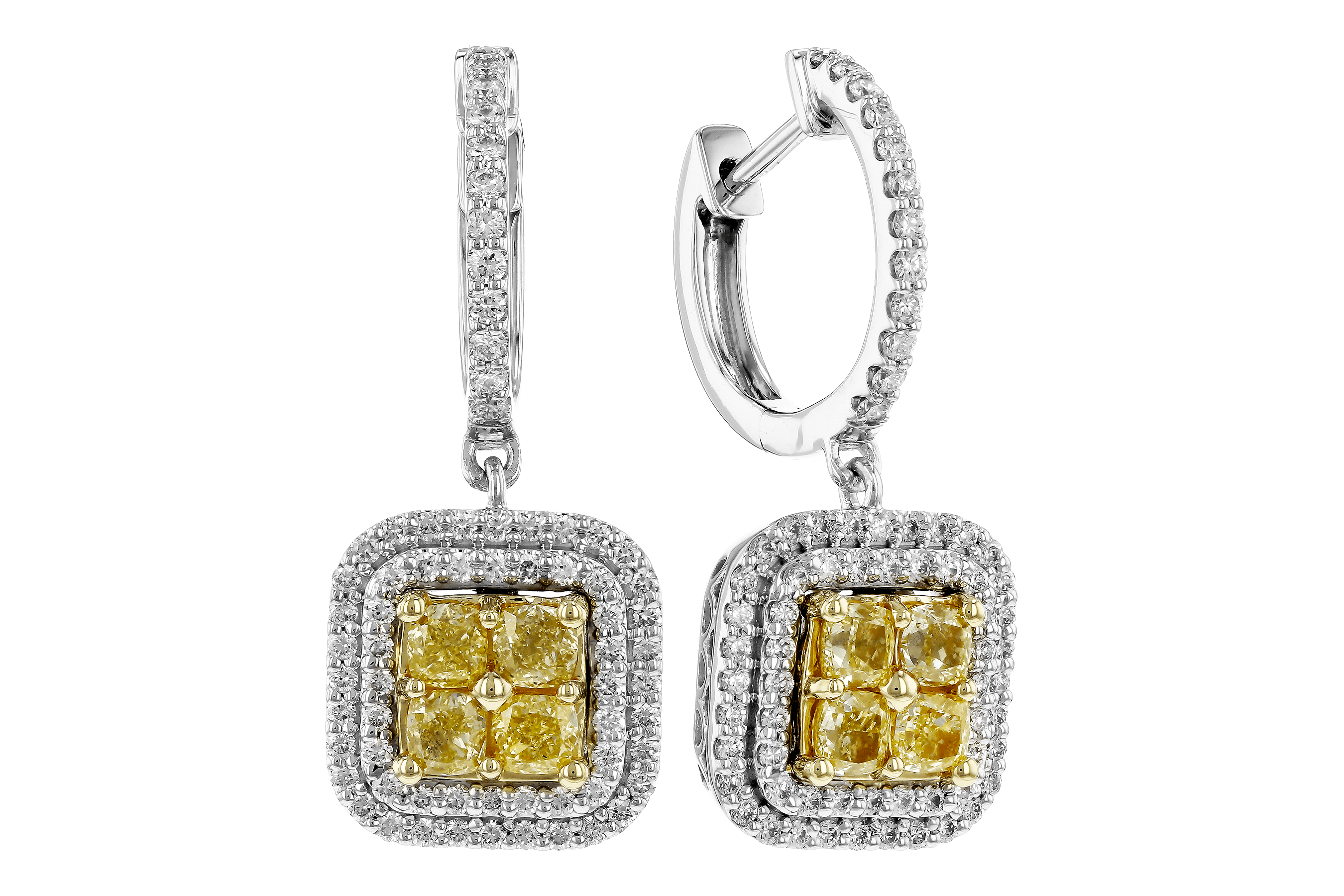 F283-85234: EARR 1.04 FANCY YELLOW DIAMONDS 1.62 TW