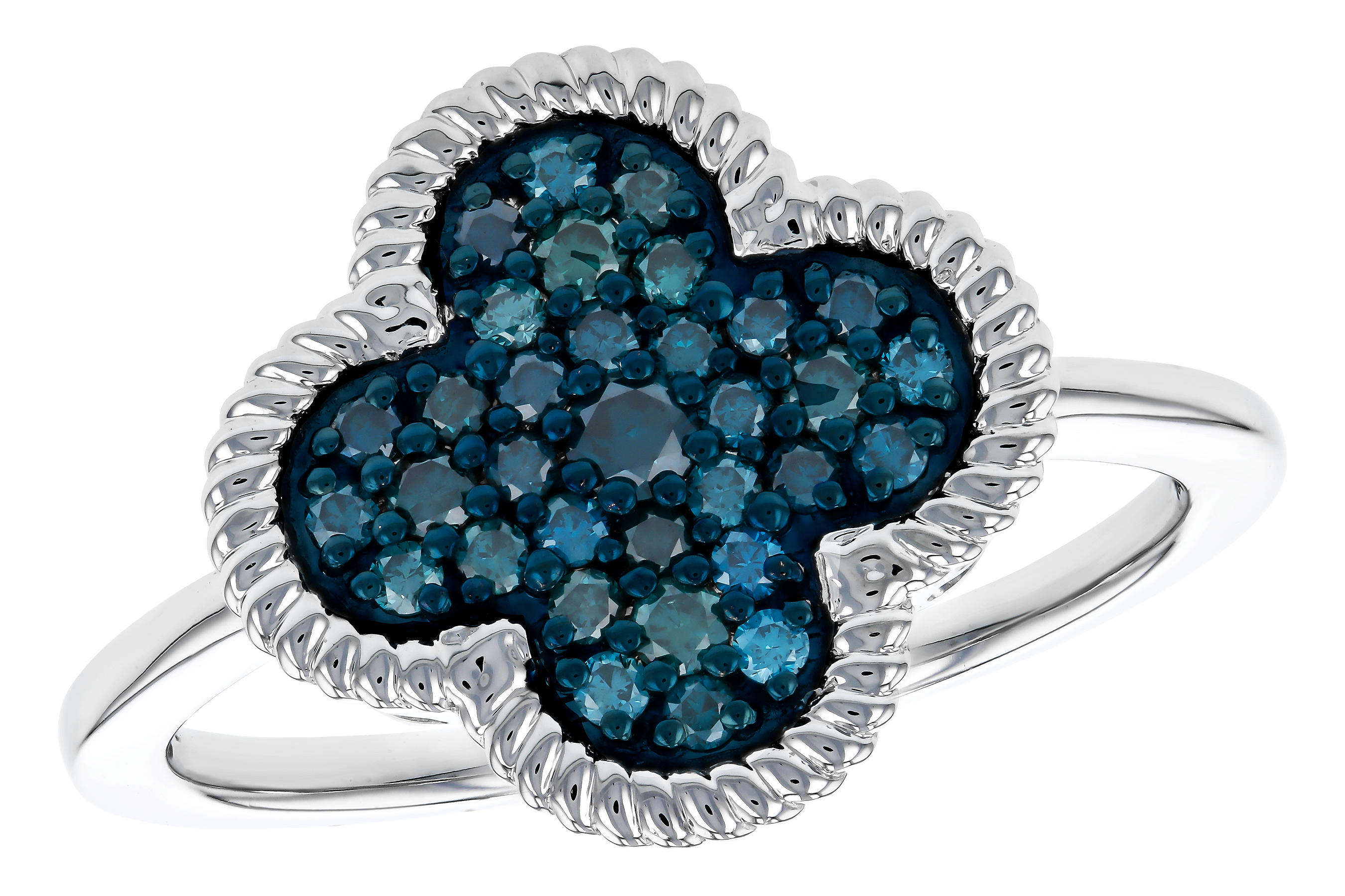 F283-87079: LDS DIA RG .33 TW BLUE DIAMONDS