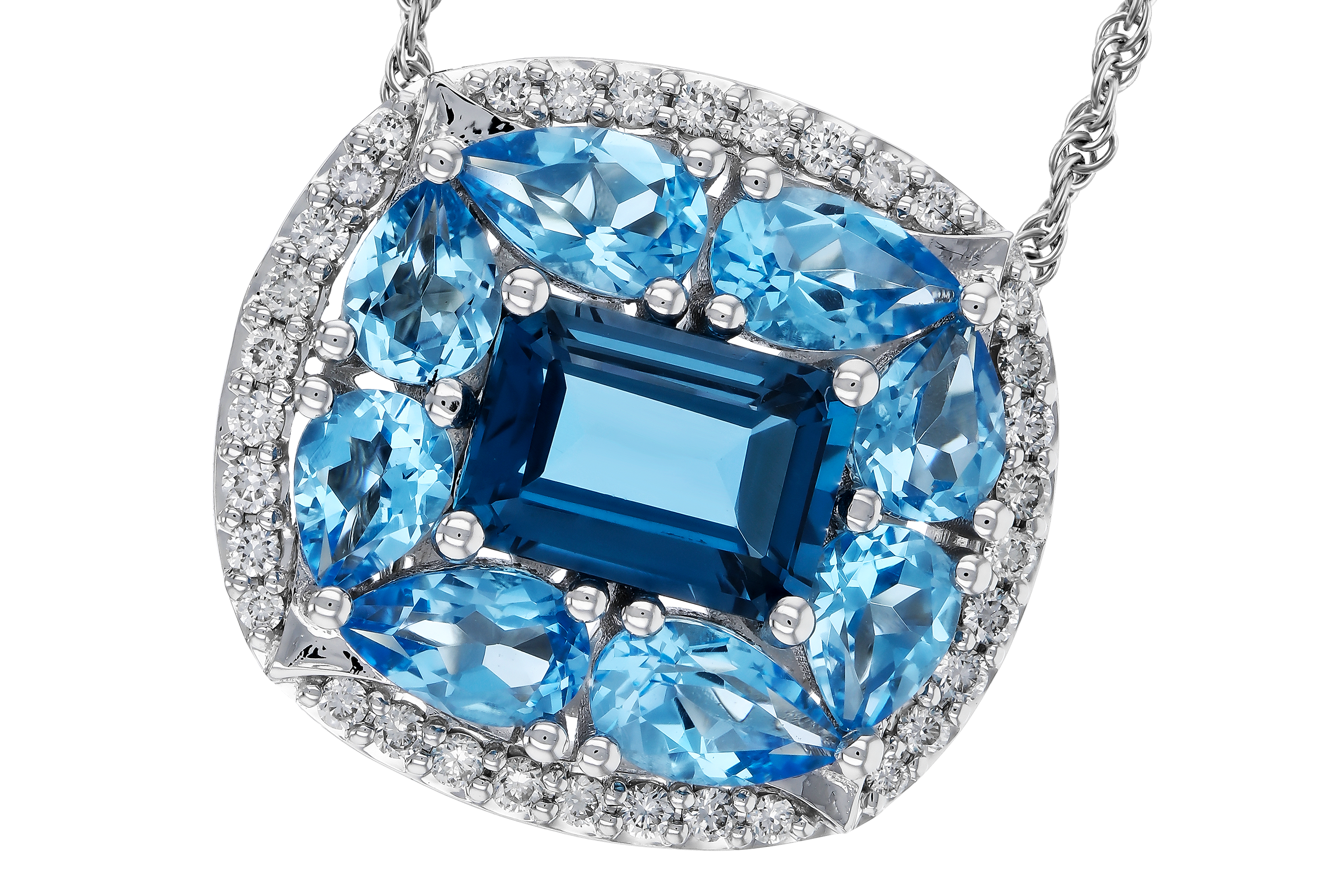 F283-90679: NECKLACE 2.59 TW BLUE TOPAZ 2.75 TGW