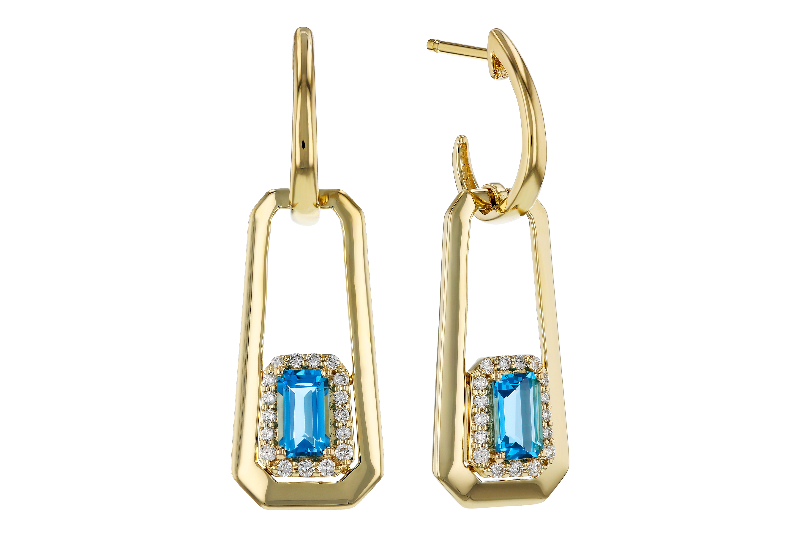 F283-90697: EARRING .66 TW BLUE TOPAZ .80 TGW (5x3MM BT)
