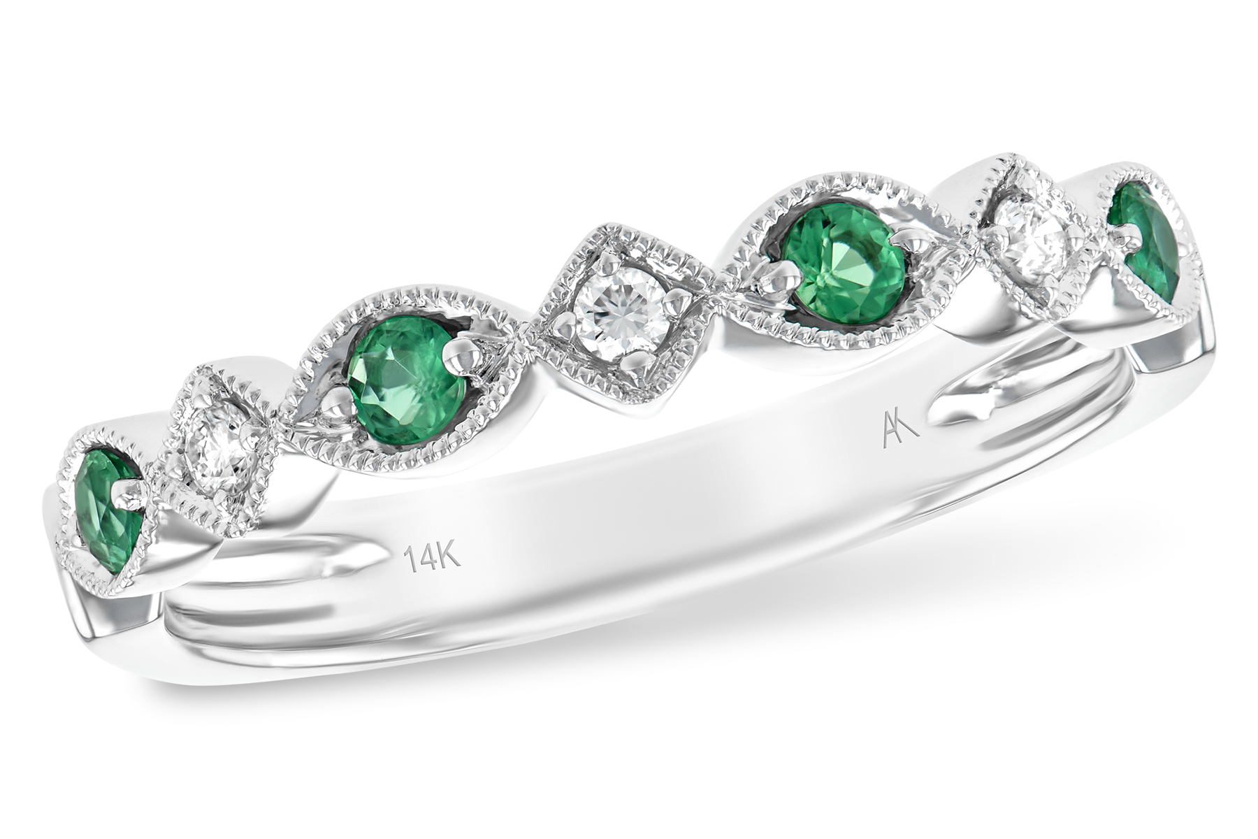 G193-89815: LDS WED RG .15 EMERALD .21 TGW