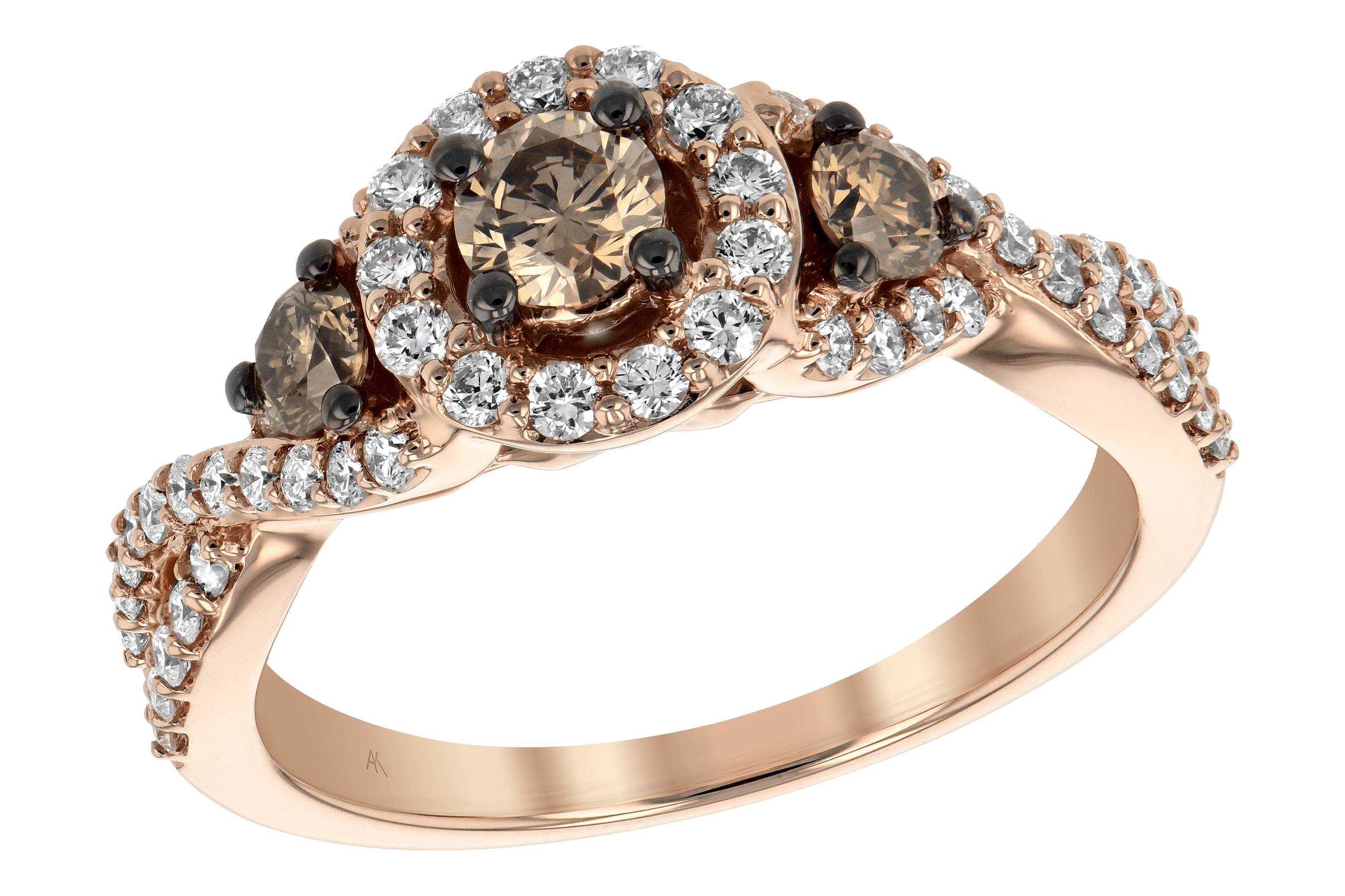 G198-43406: LDS DIA RG .23 BROWN CTR .97 TW