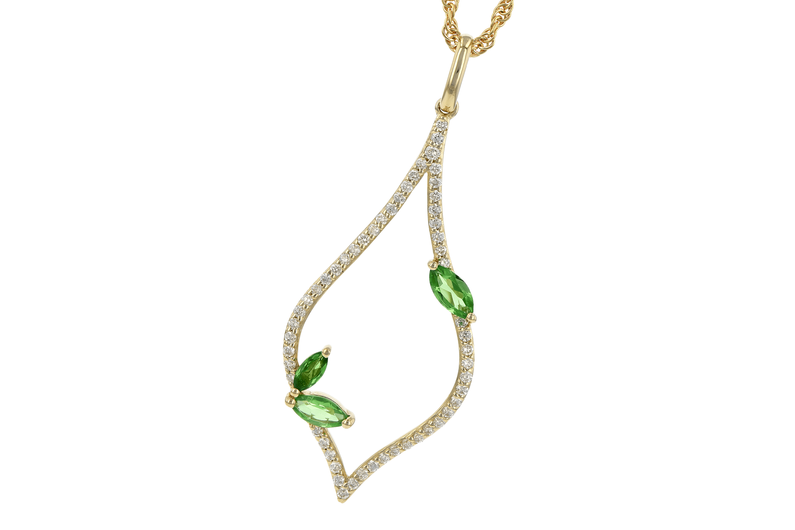 G199-34352: NECK .35 GREEN GARNET .55 TGW