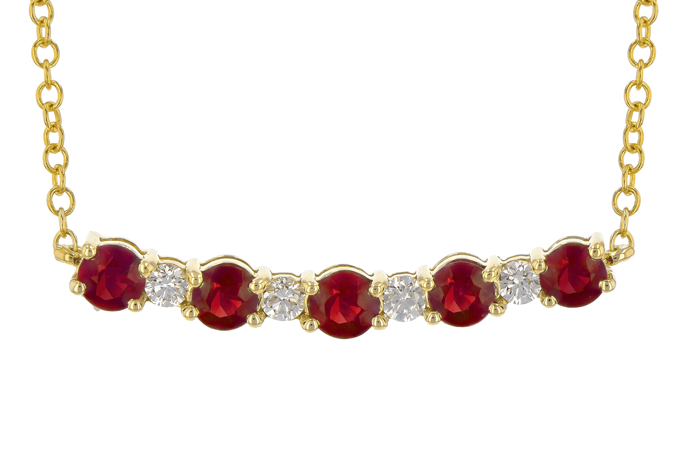 G199-36097: NECK .58 TW RUBY .70 TGW