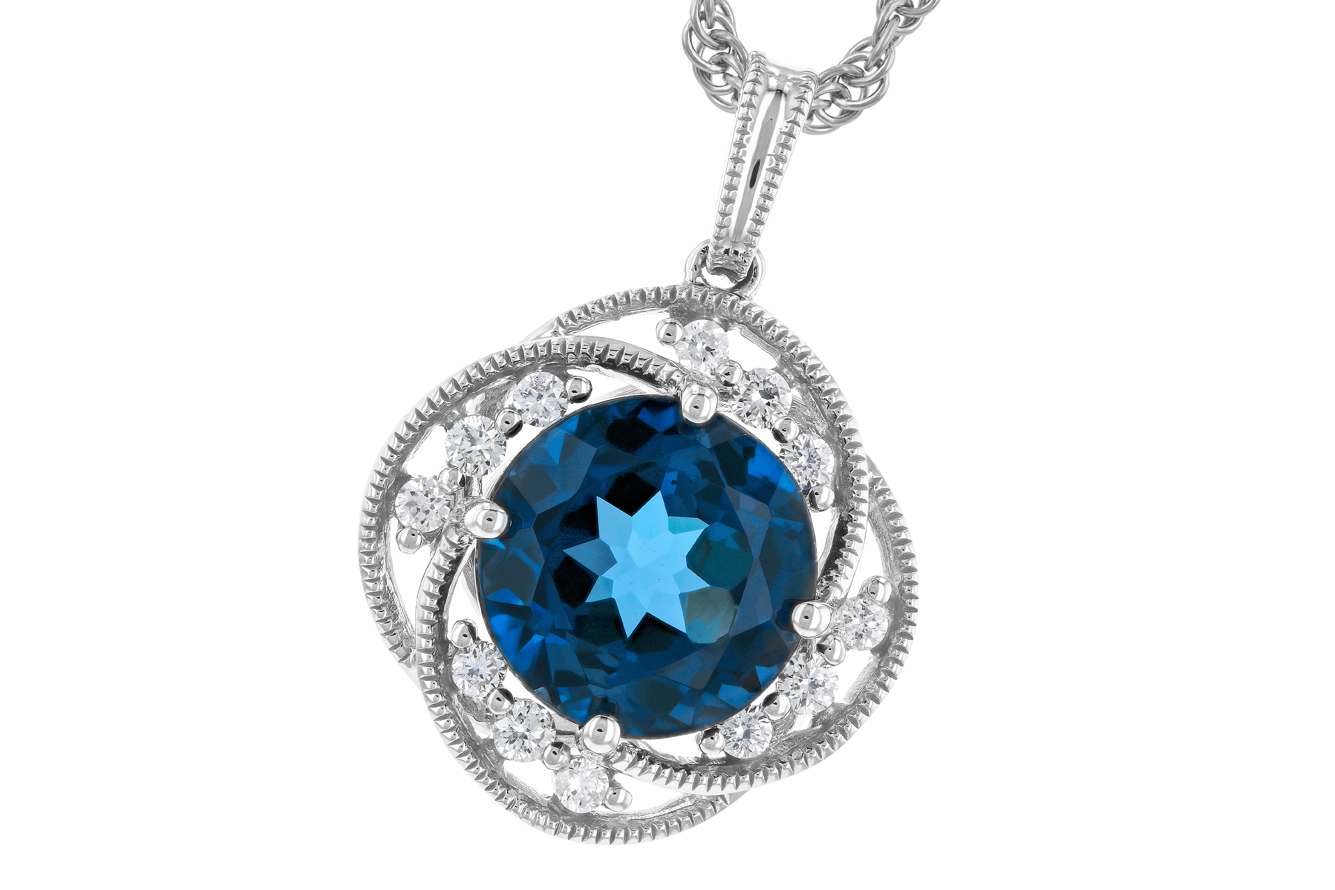 G282-94343: NECK 2.90 LONDON BLUE TOPAZ 3.05 TGW (9MM LBT)