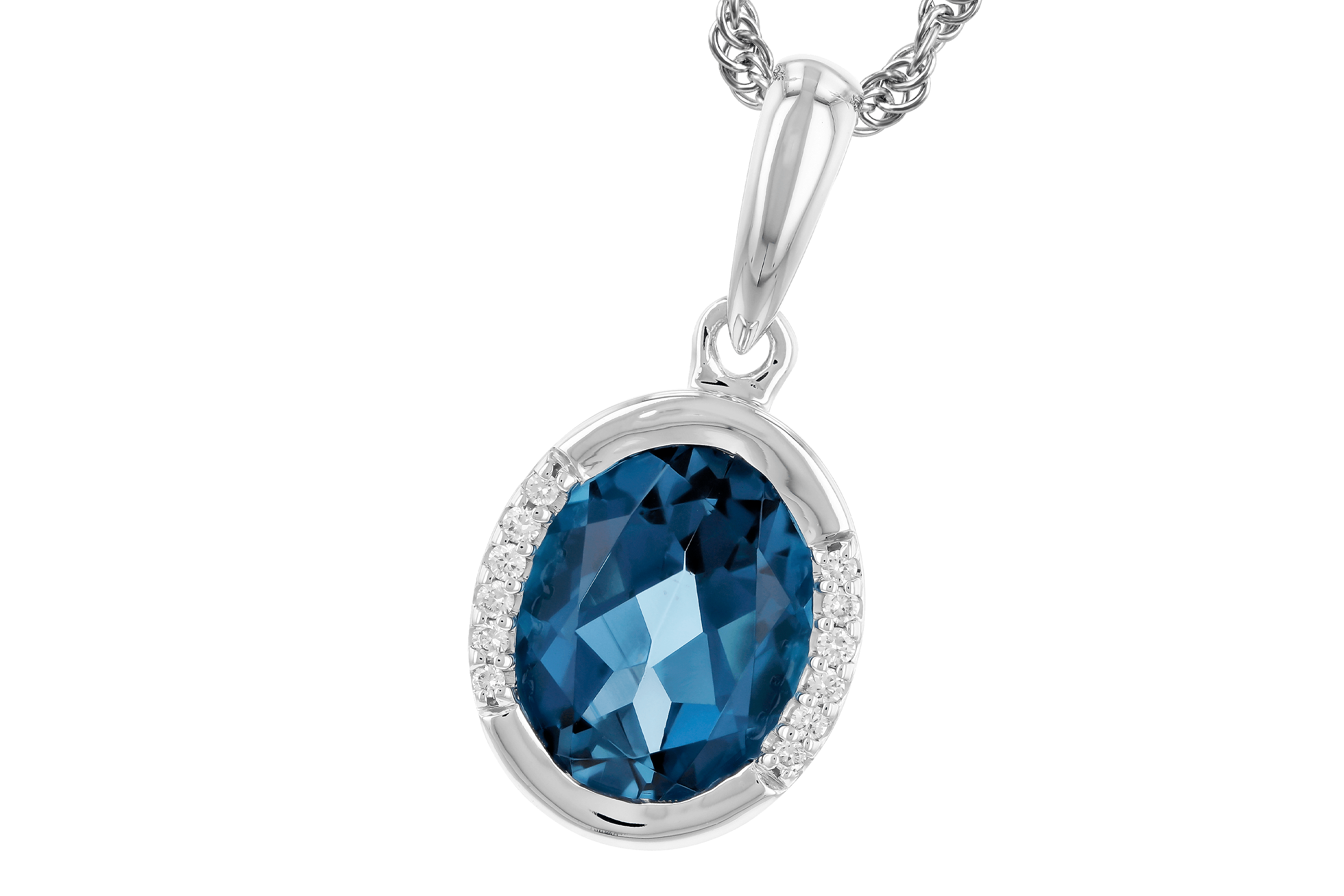 G282-95252: NECK 1.90 TW LONDON BLUE TOPAZ 1.93 TGW (9x7 LBT)