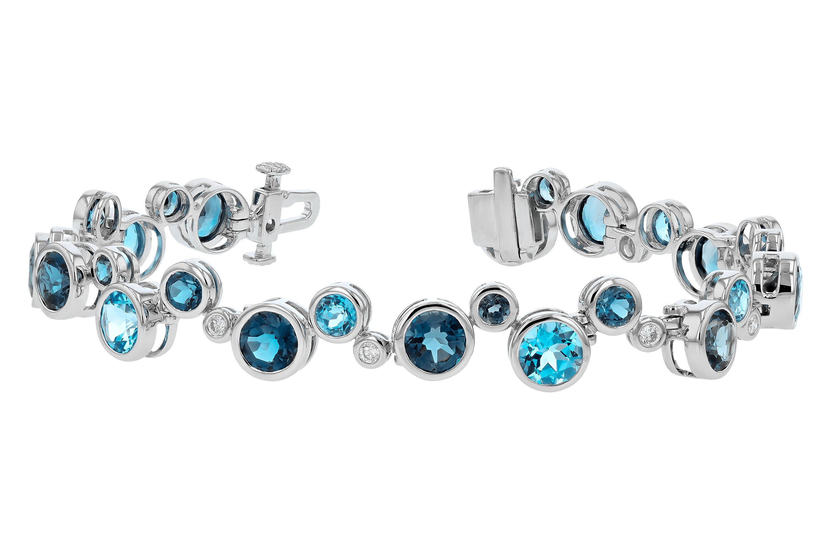 G282-96106: BRACELET 15.65 TW BLUE TOPAZ 15.95 TGW