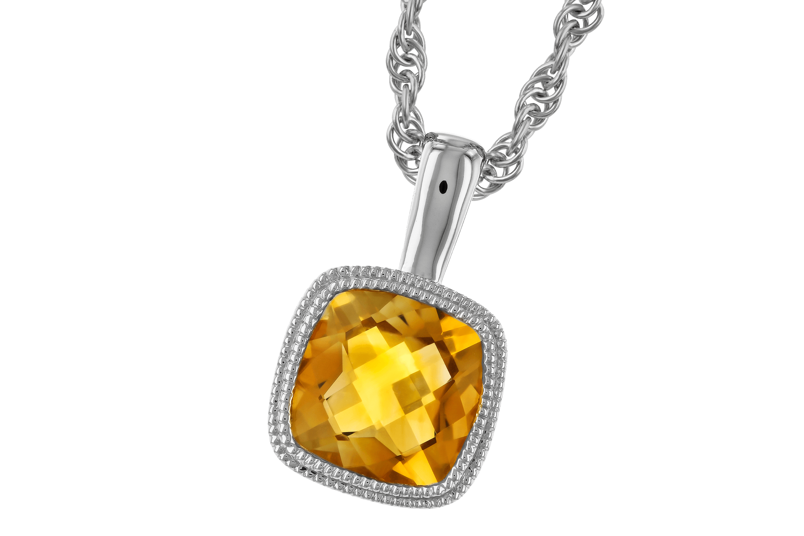 G282-97915: NECKLACE .75 CT CITRINE