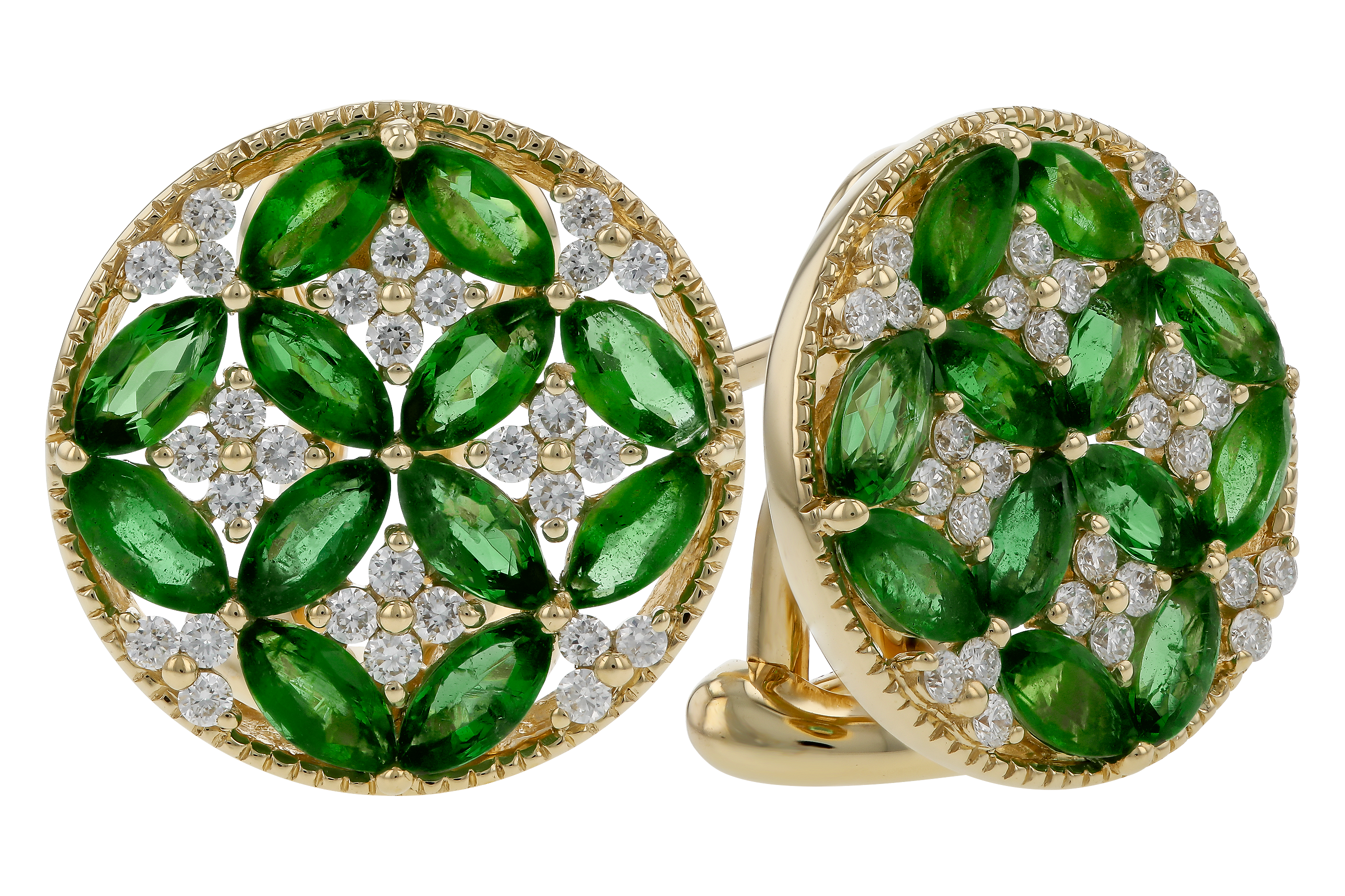 G283-85197: EARRINGS 1.66 TW EMERALD 1.96 TGW
