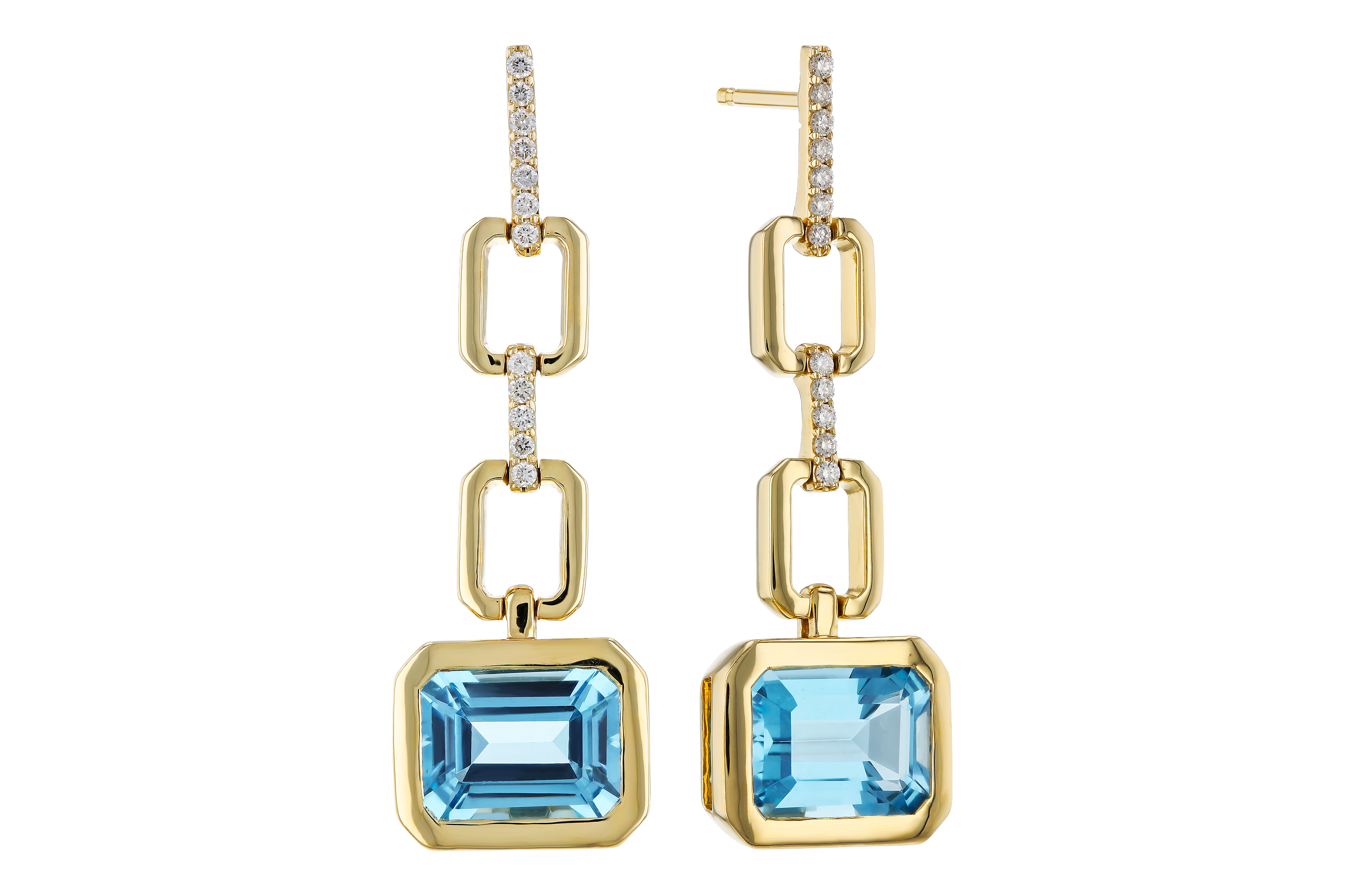G283-87015: EARRINGS 3.20 BLUE TOPAZ 3.32 TGW (8x6MM BT)