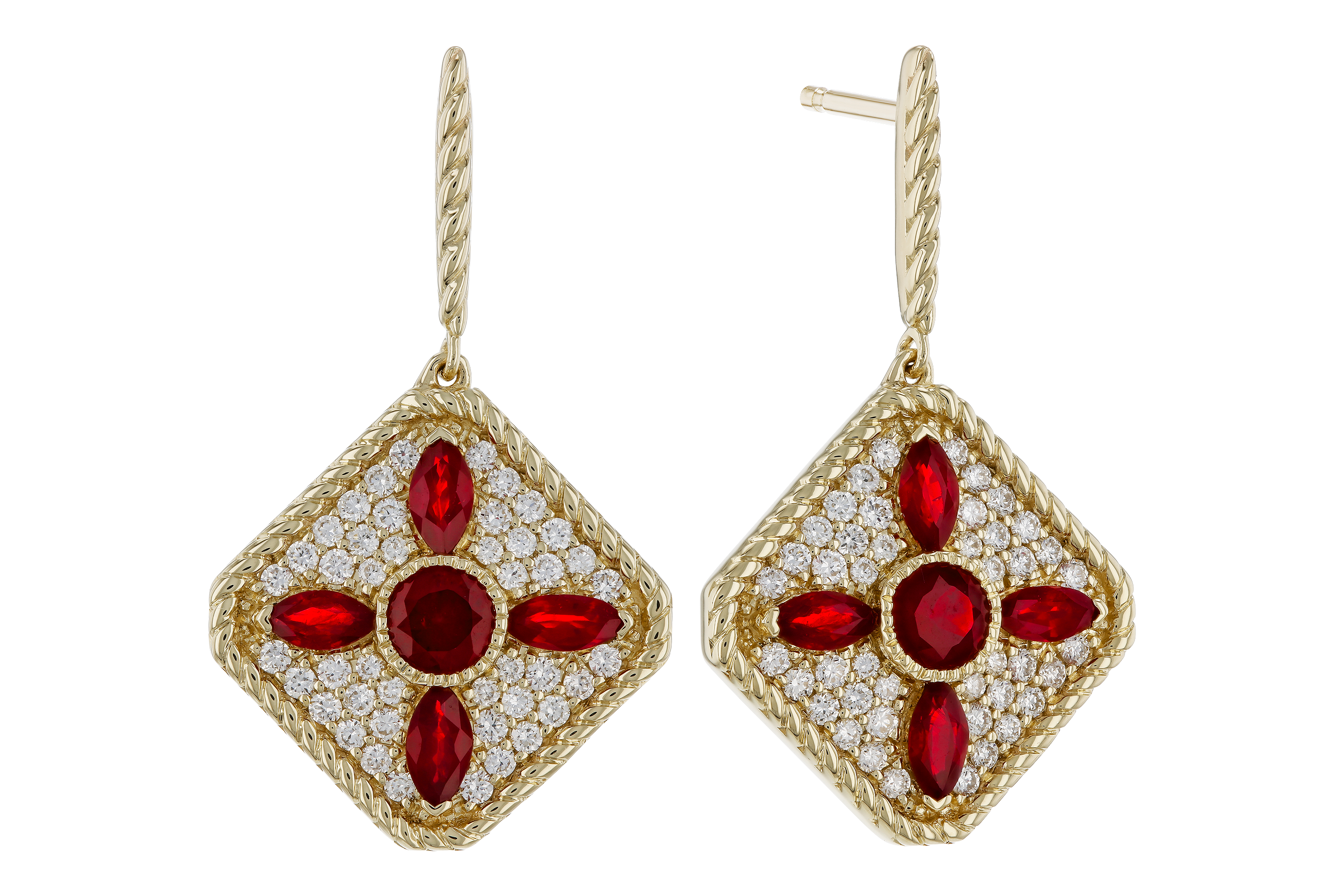 G283-87024: EARRINGS .99 TW RUBY 1.42 TGW