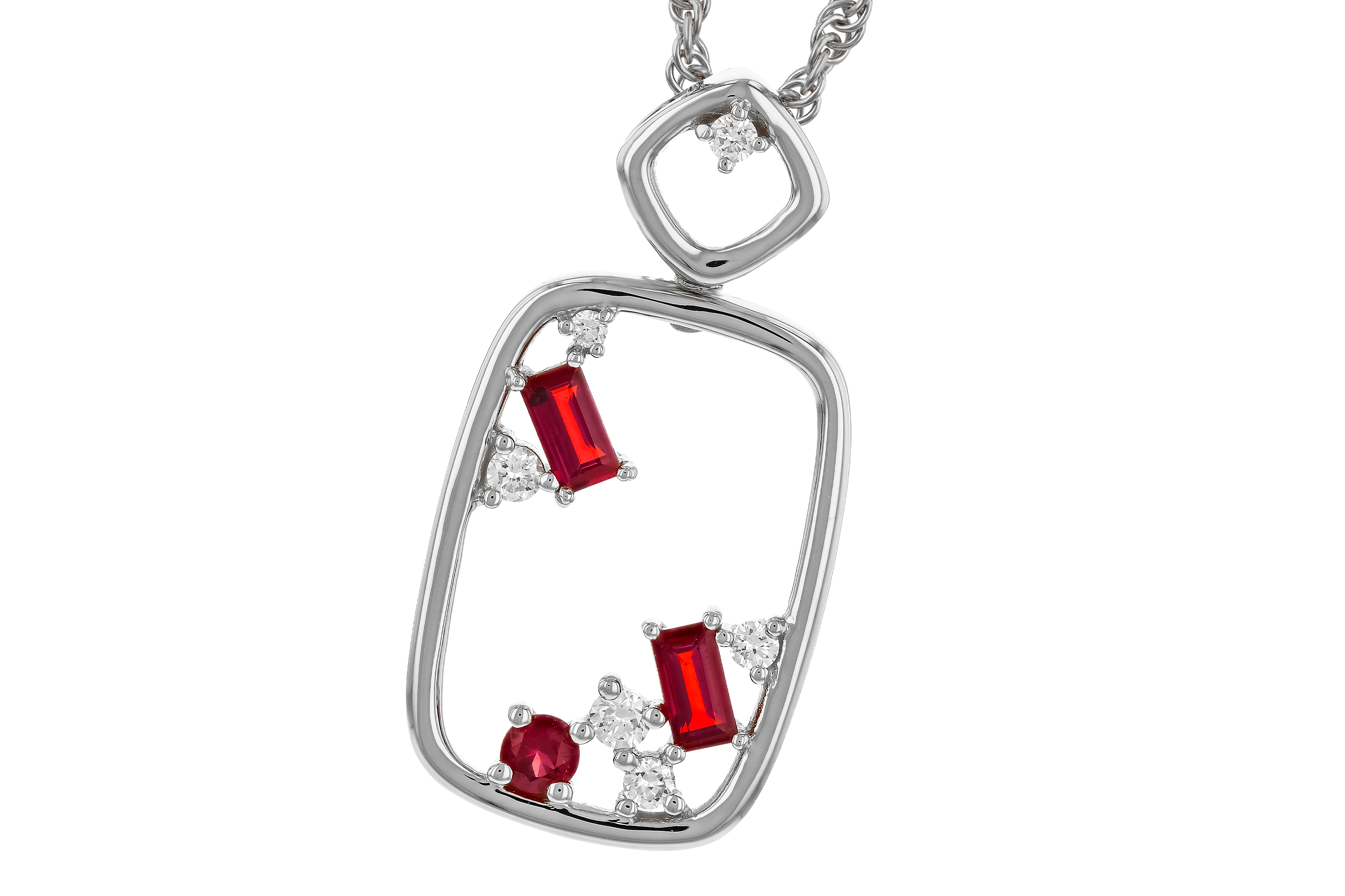 G283-87952: NECKLACE .33 TW RUBY .44 TGW
