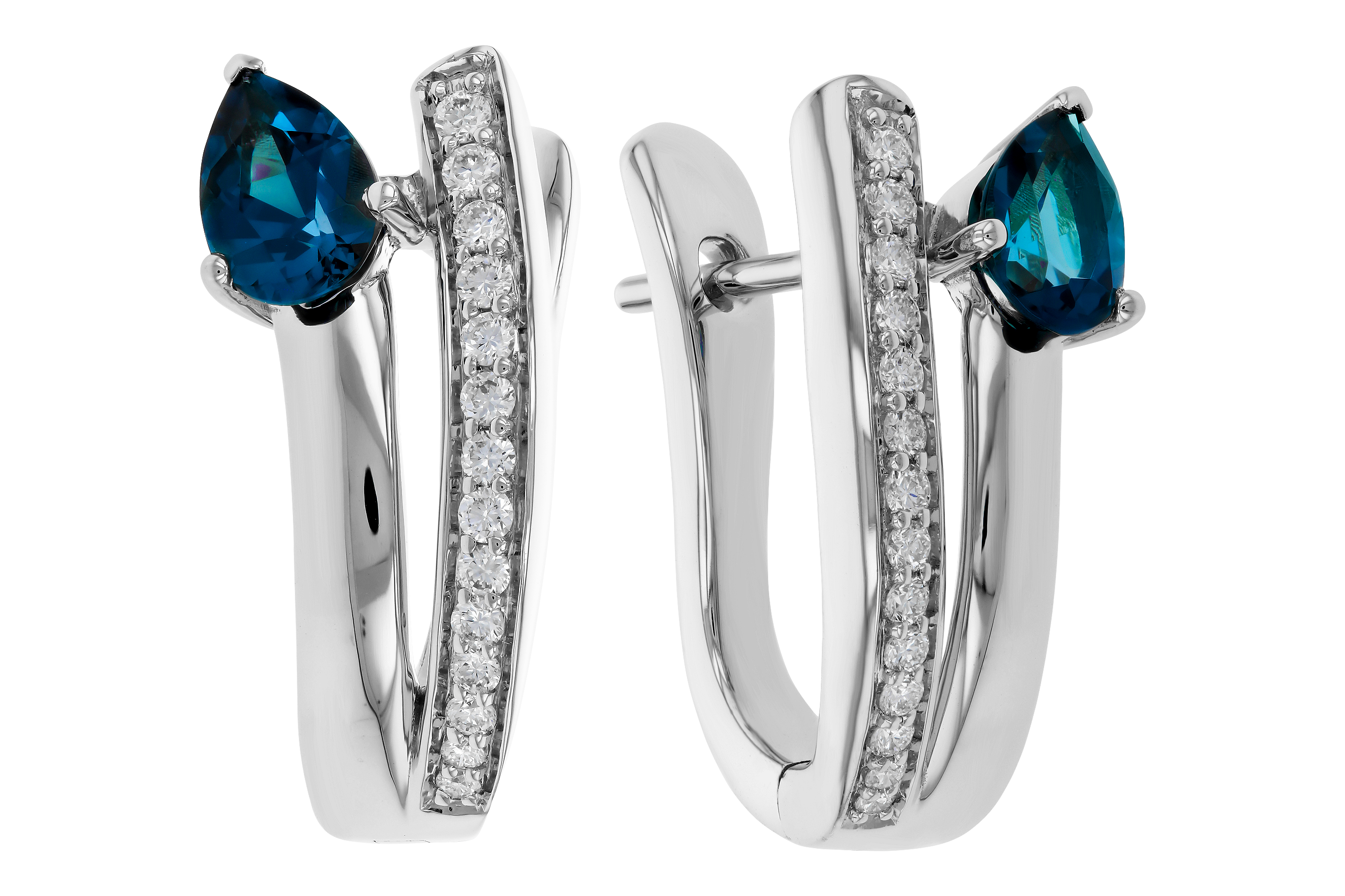 G283-88888: EARR .88 LONDON BLUE TOPAZ 1.08 TGW (6x4MM LBT)