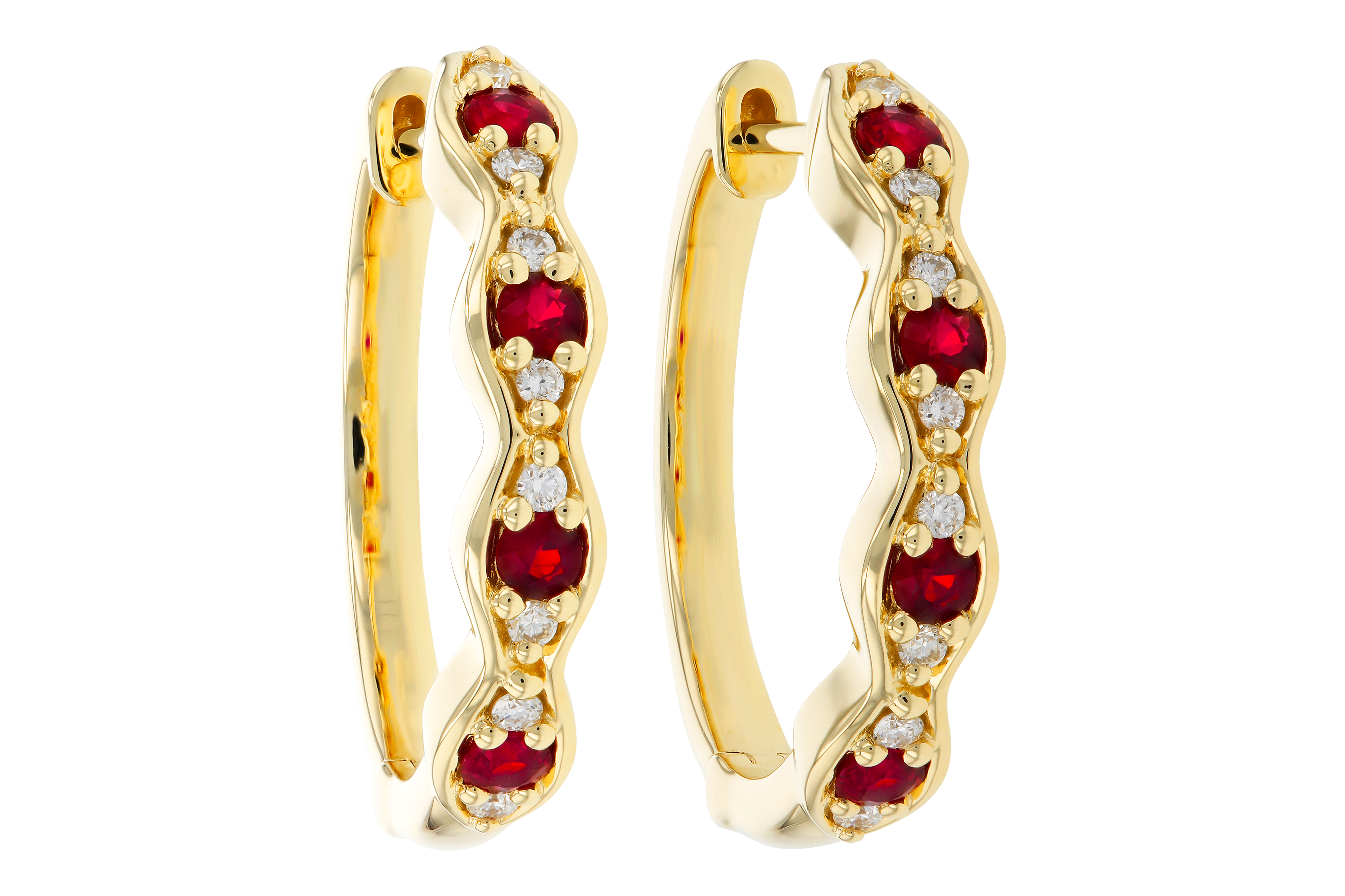 G283-90652: EARRINGS .28 TW RUBY .34 TGW