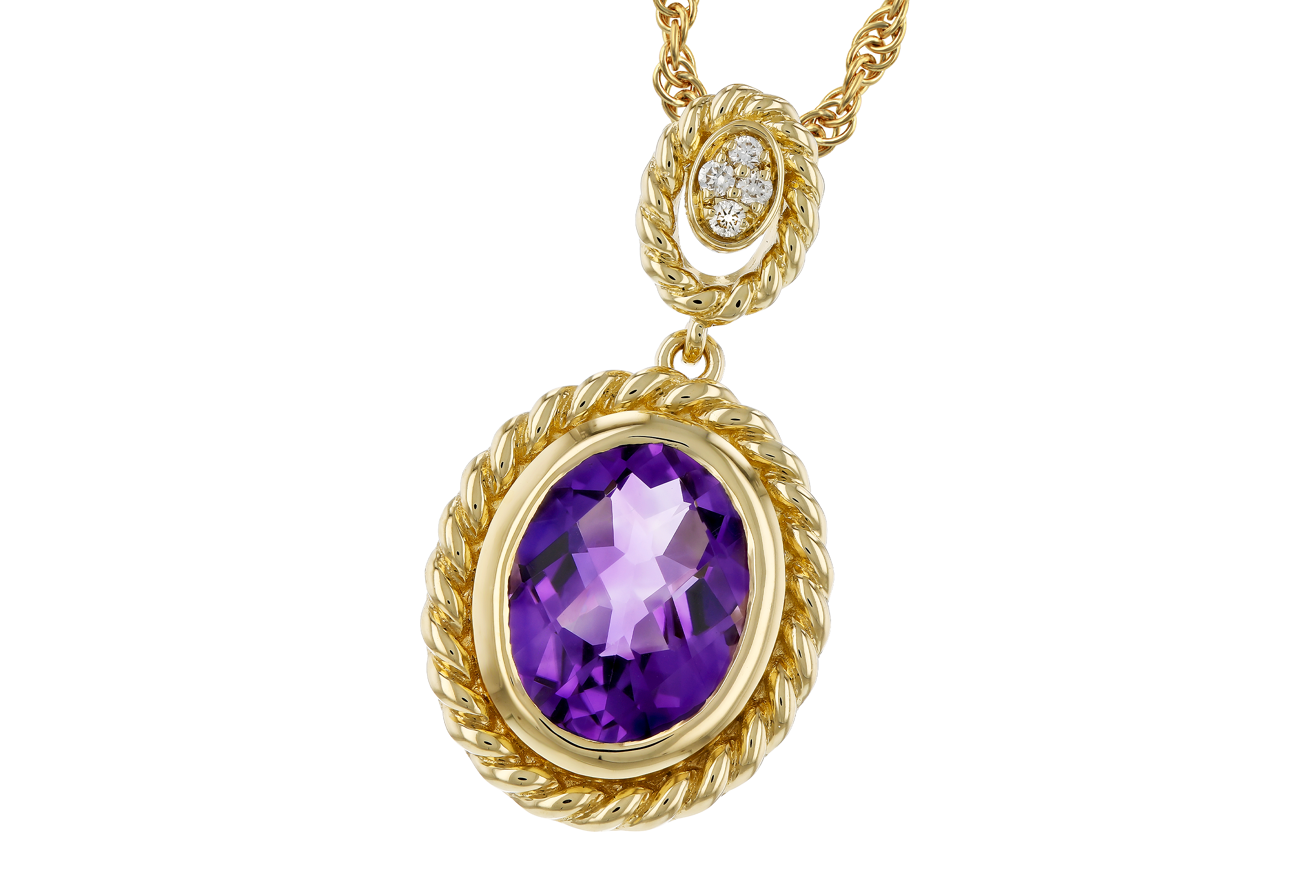 G283-90670: NECKLACE 1.38 AMETHYST 1.40 TGW (9x7MM AMY)