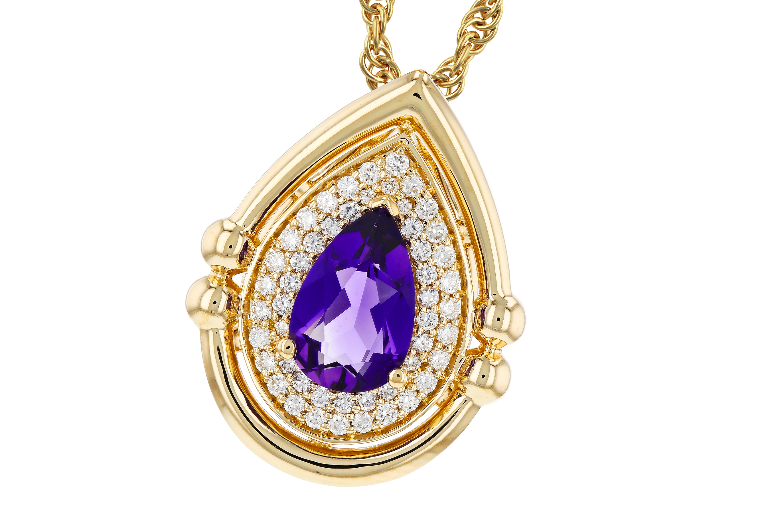 G284-73415: NECKLACE .70 AMETHYST .86 TGW (8x5MM AMY)