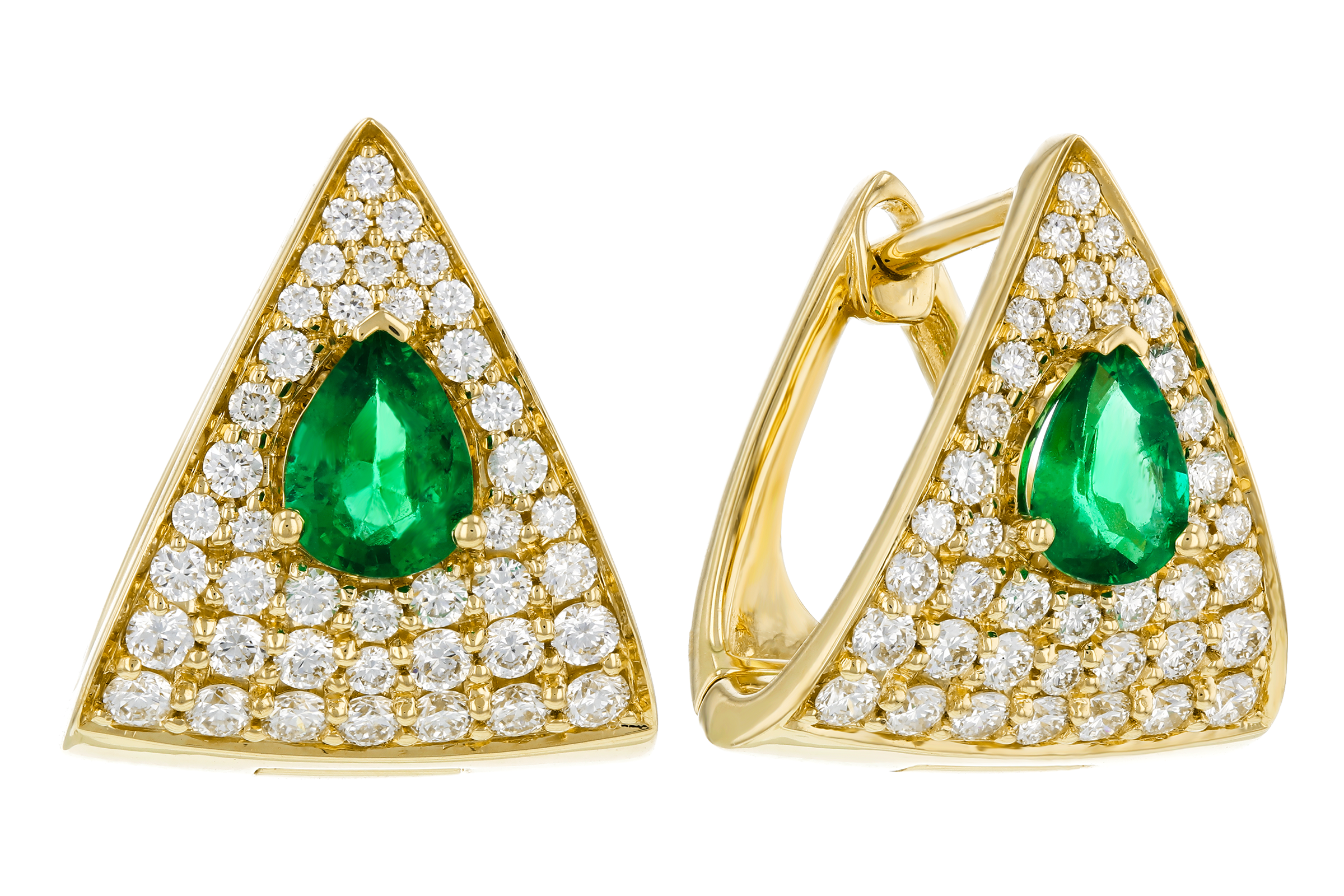 G284-75270: EARRINGS .45 TW EMERALD 1.00 TGW (5x4MM EM)