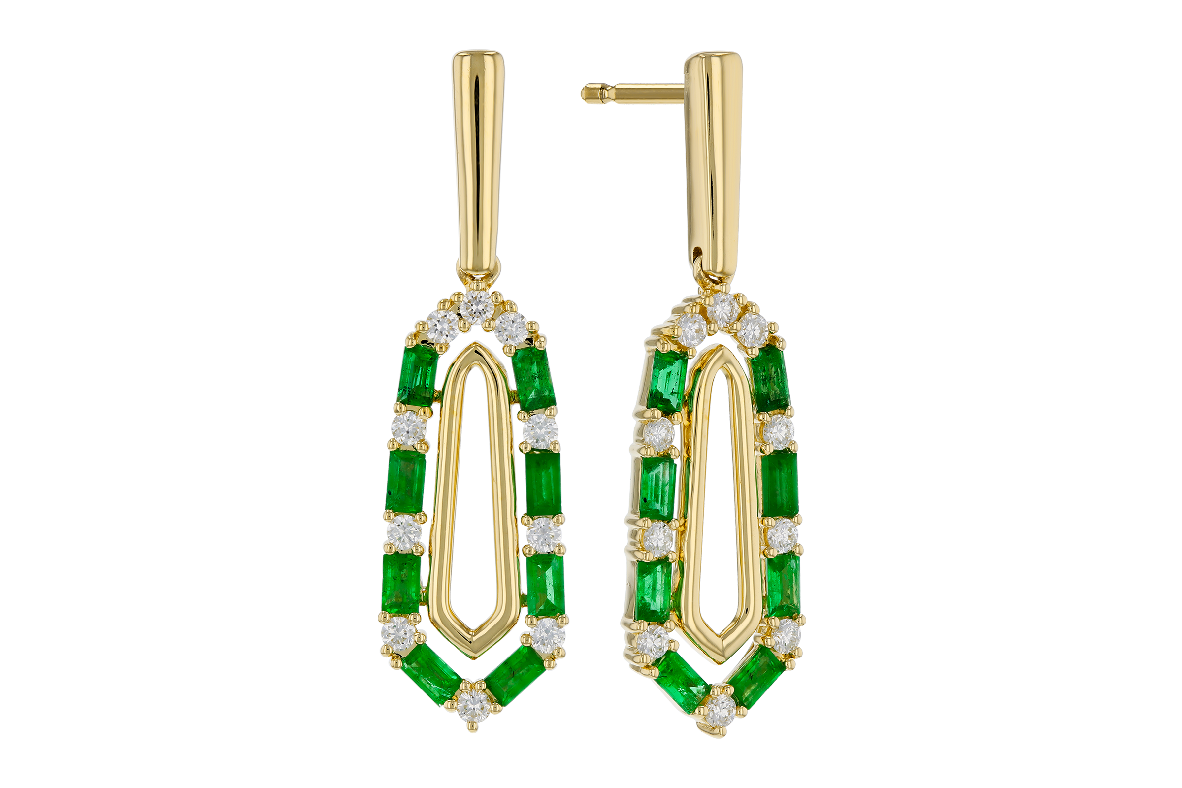G284-76143: EARR .74 TW EMERALD 1.02 TGW
